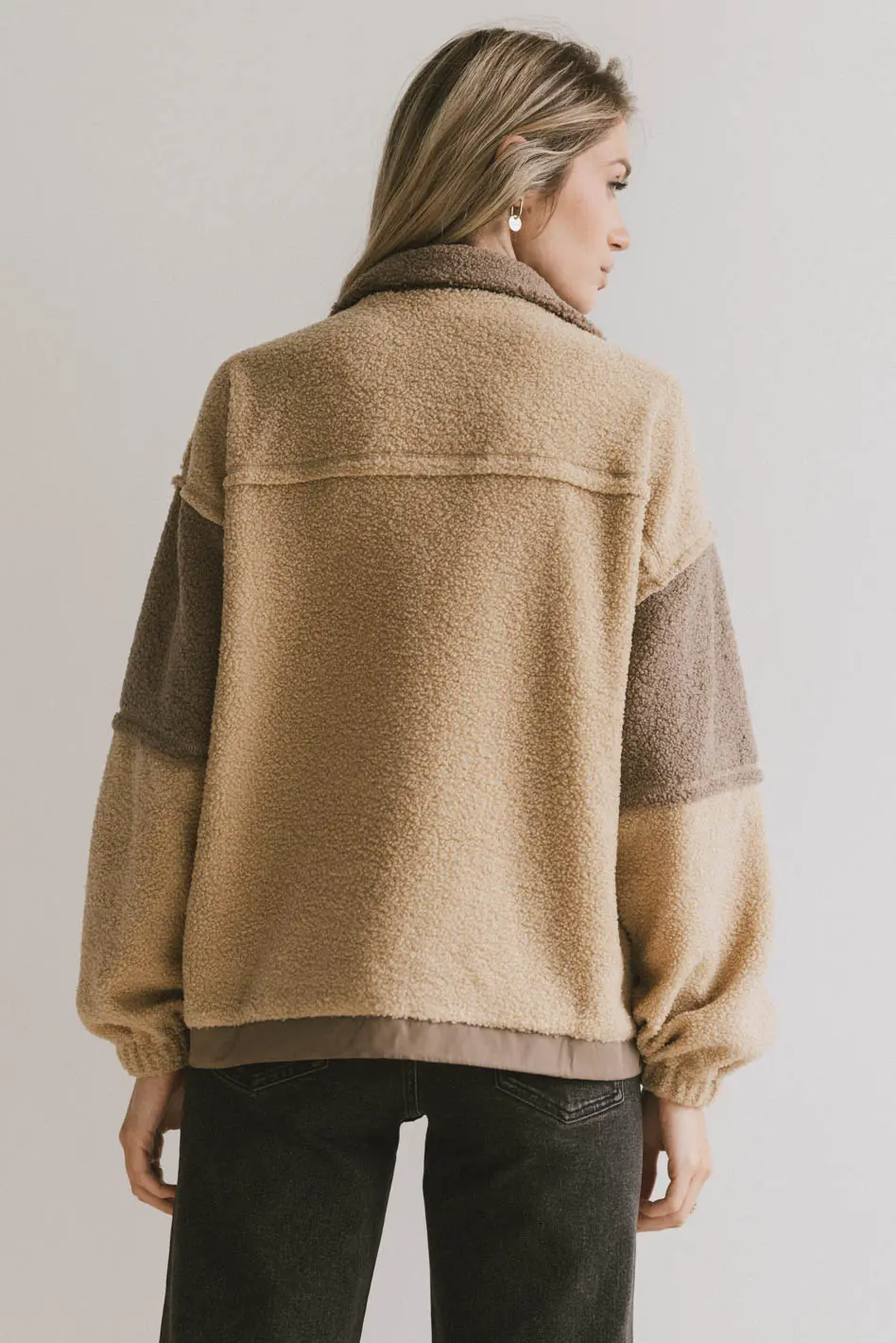 Indra Quarter Zip in Taupe - FINAL SALE - Image 5