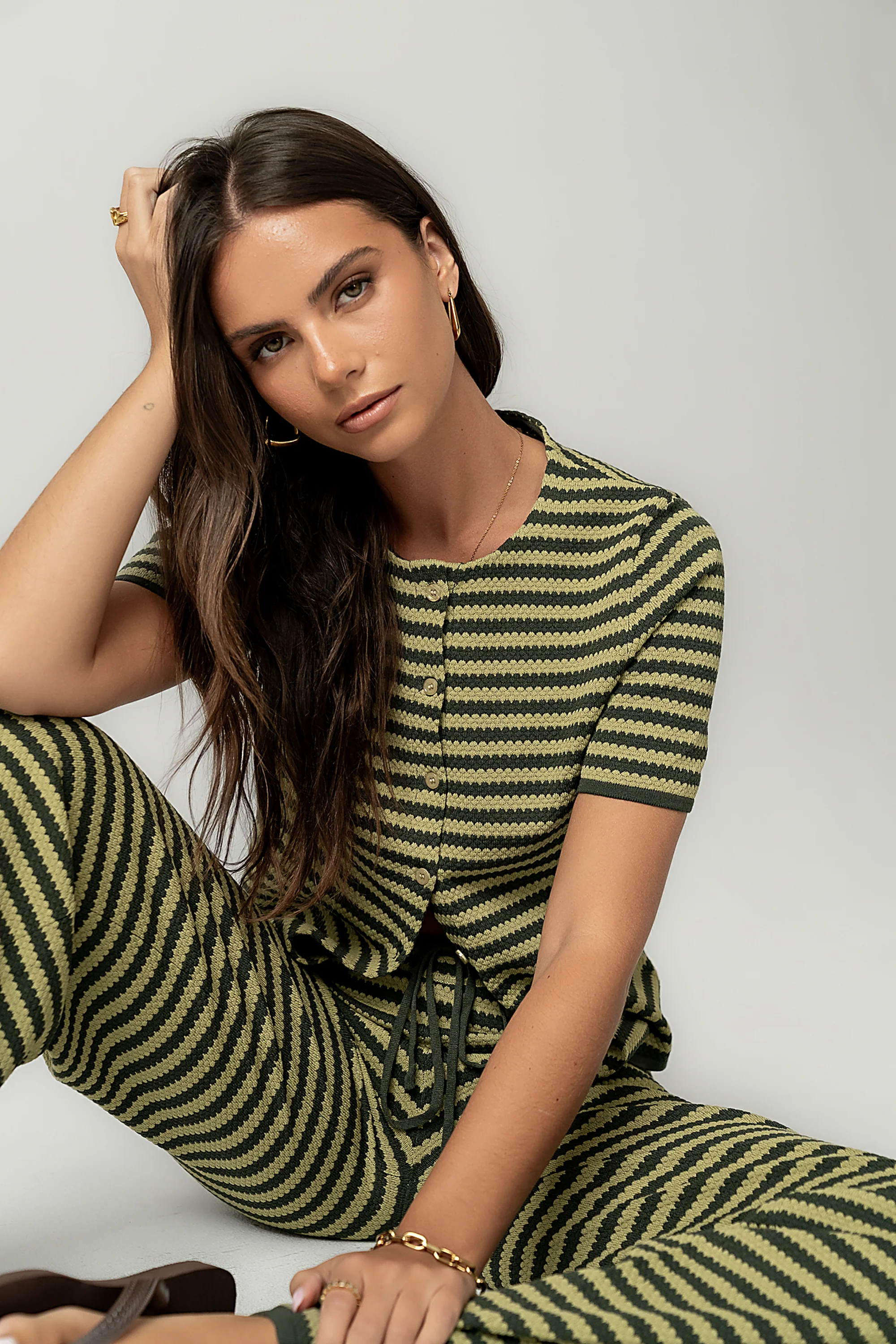 Ireland Striped Top in Green - FINAL SALE - Image 3