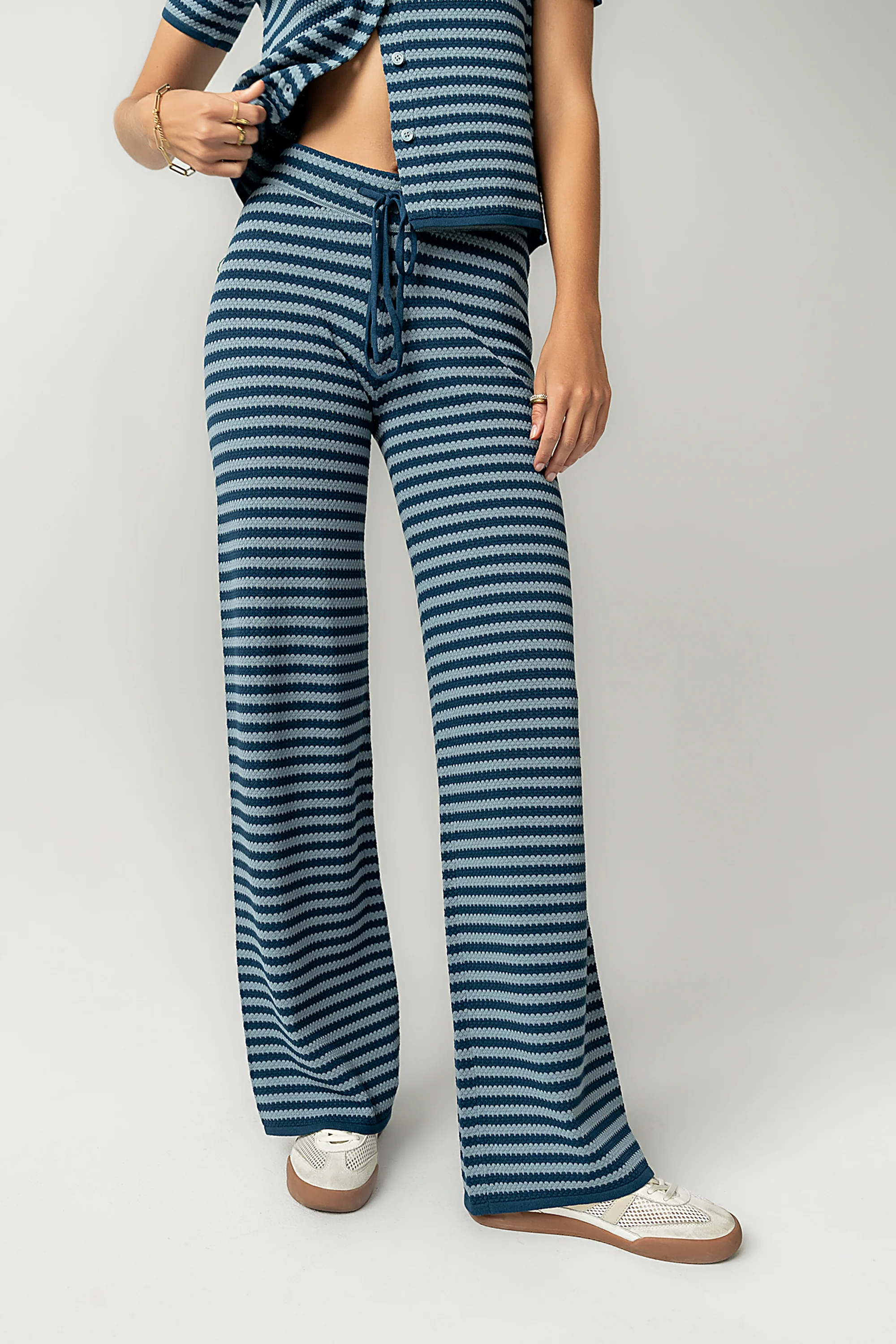 Ireland Striped Wide Leg Pants in Blue - FINAL SALE - Image 4