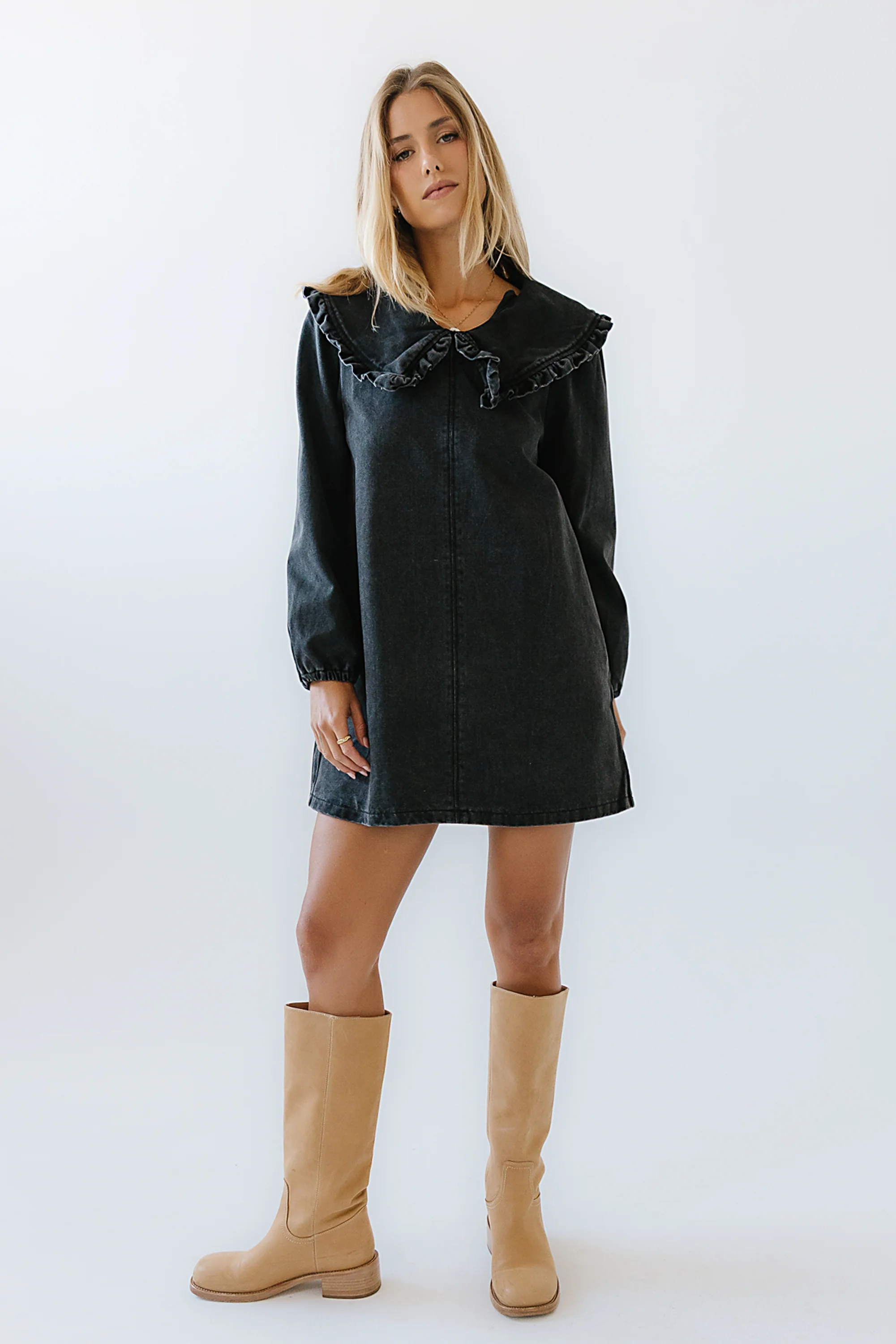 Iris Denim Babydoll Dress - FINAL SALE - Image 2