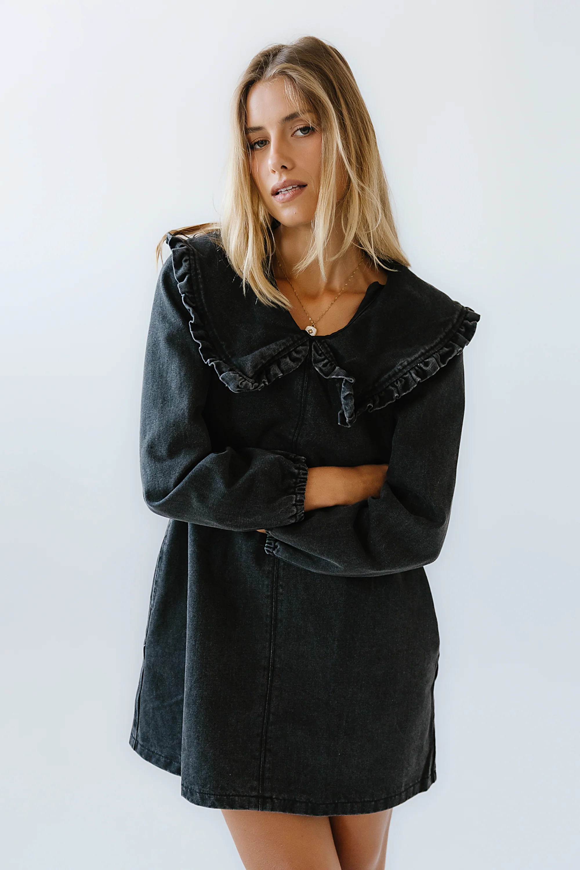 Iris Denim Babydoll Dress - FINAL SALE - Image 6