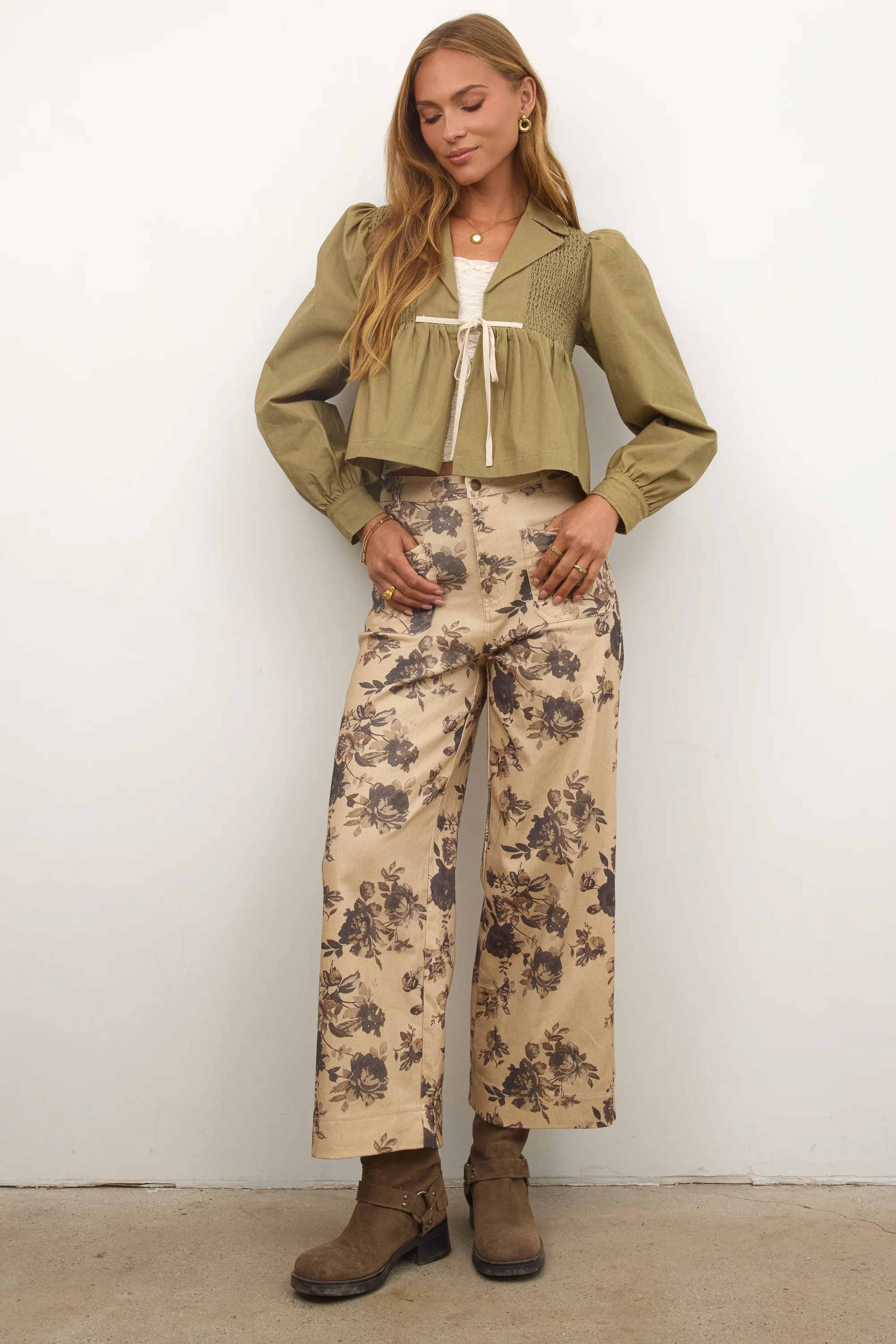 Iris Floral Wide Leg Pants - FINAL SALE - Image 4