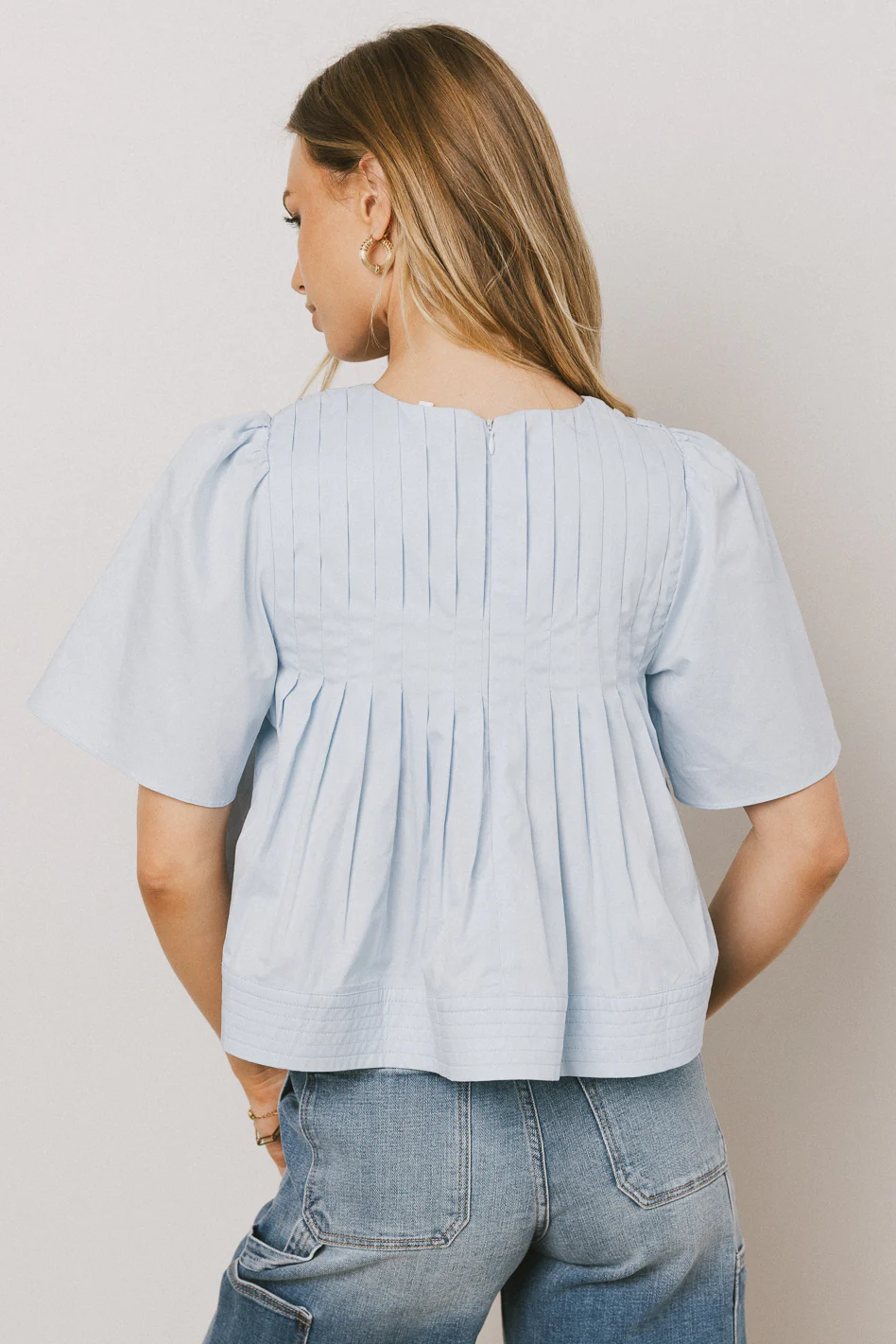 Isha Pleated Top in Blue - FINAL SALE - Image 4