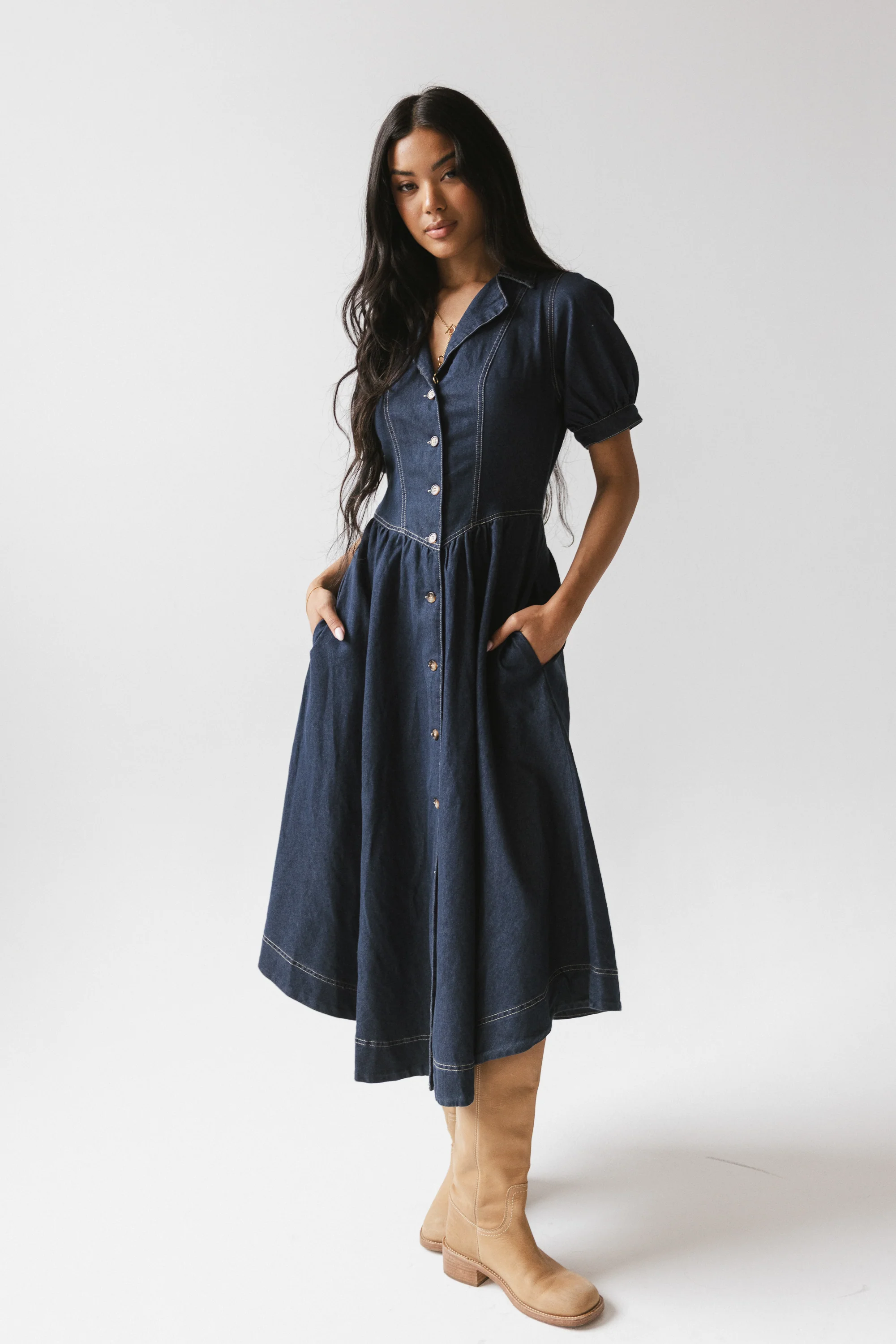 Ivan Denim Midi Dress - FINAL SALE - Image 3