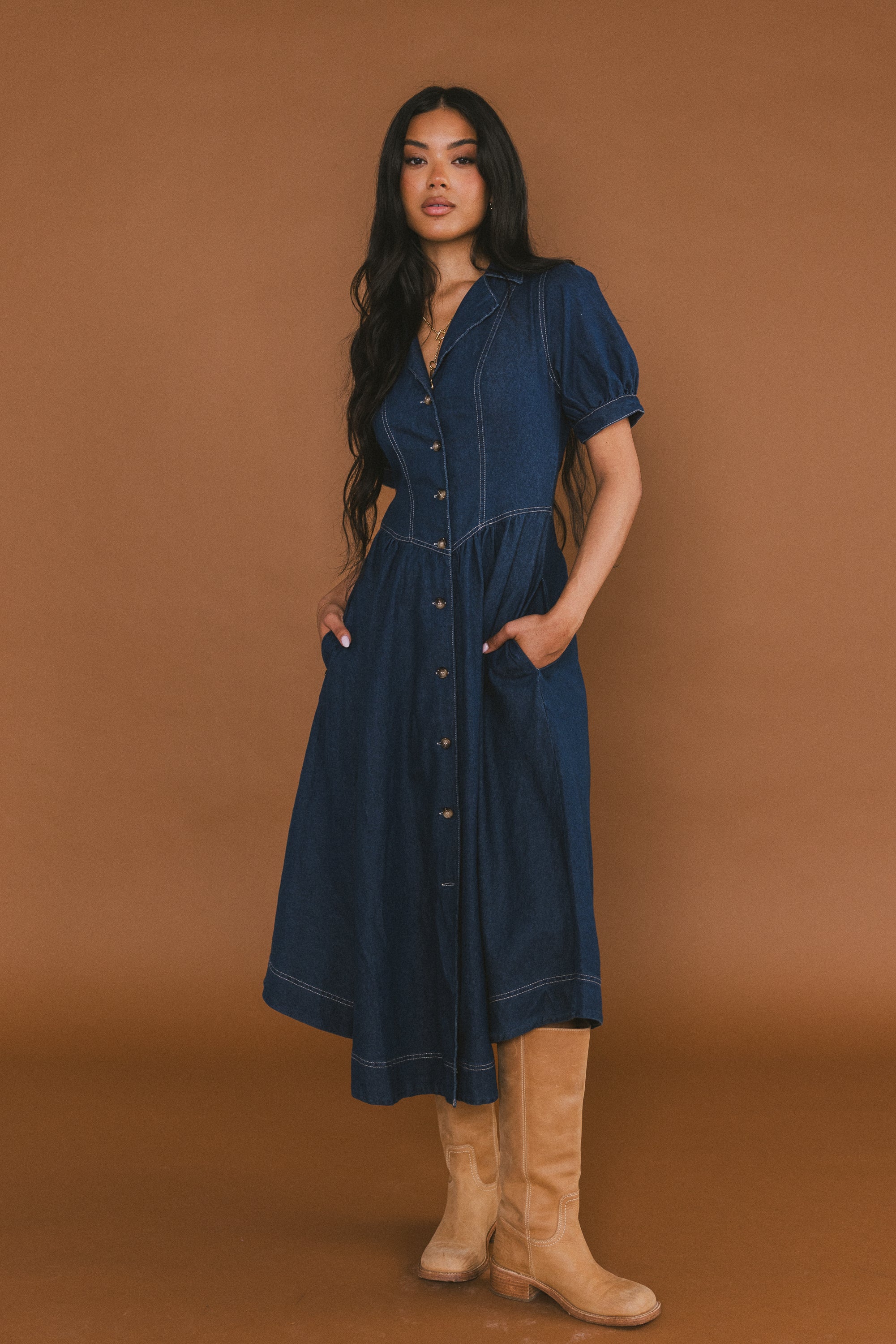 Ivan Denim Midi Dress - FINAL SALE - Image 6