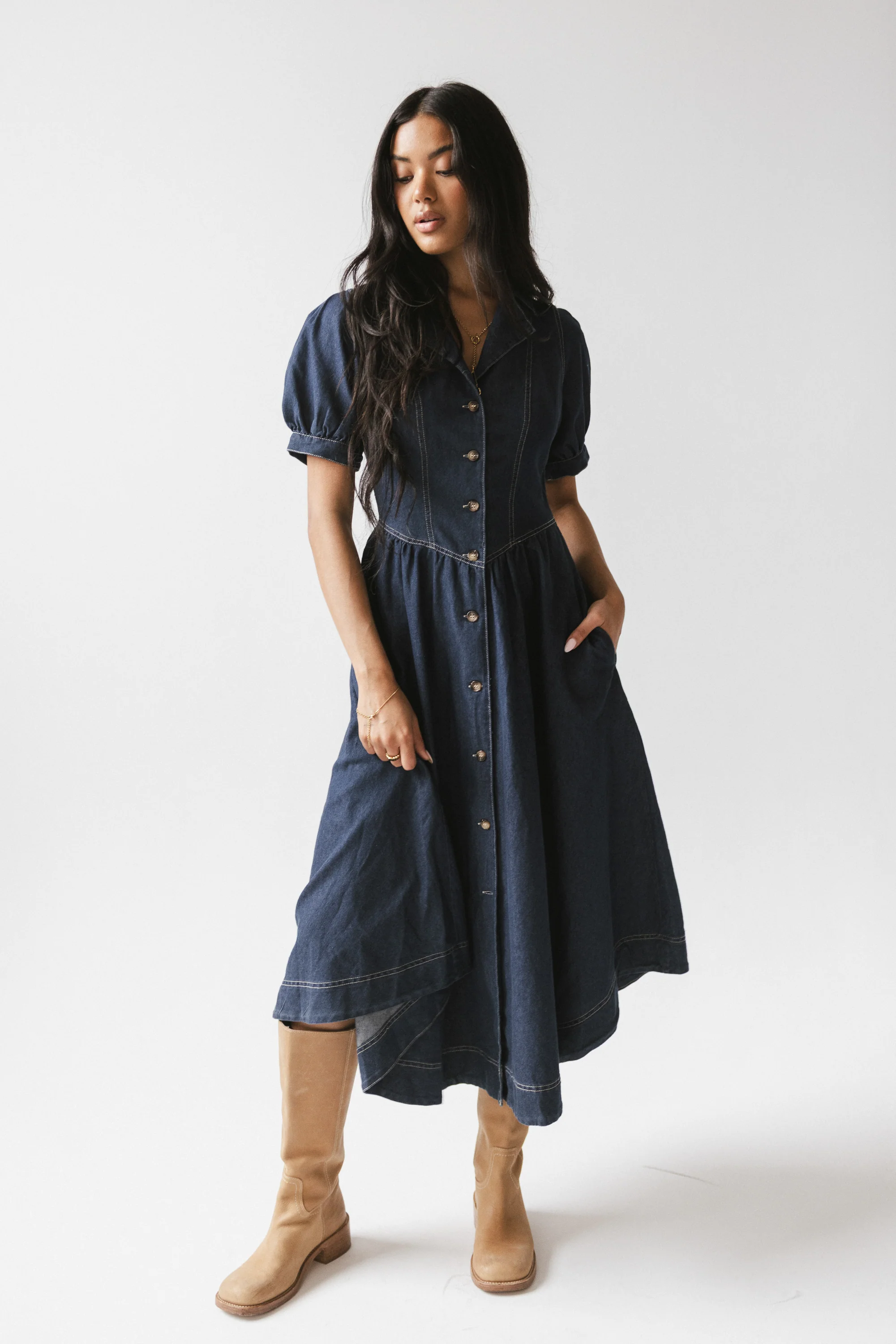 Ivan Denim Midi Dress - FINAL SALE - Image 9