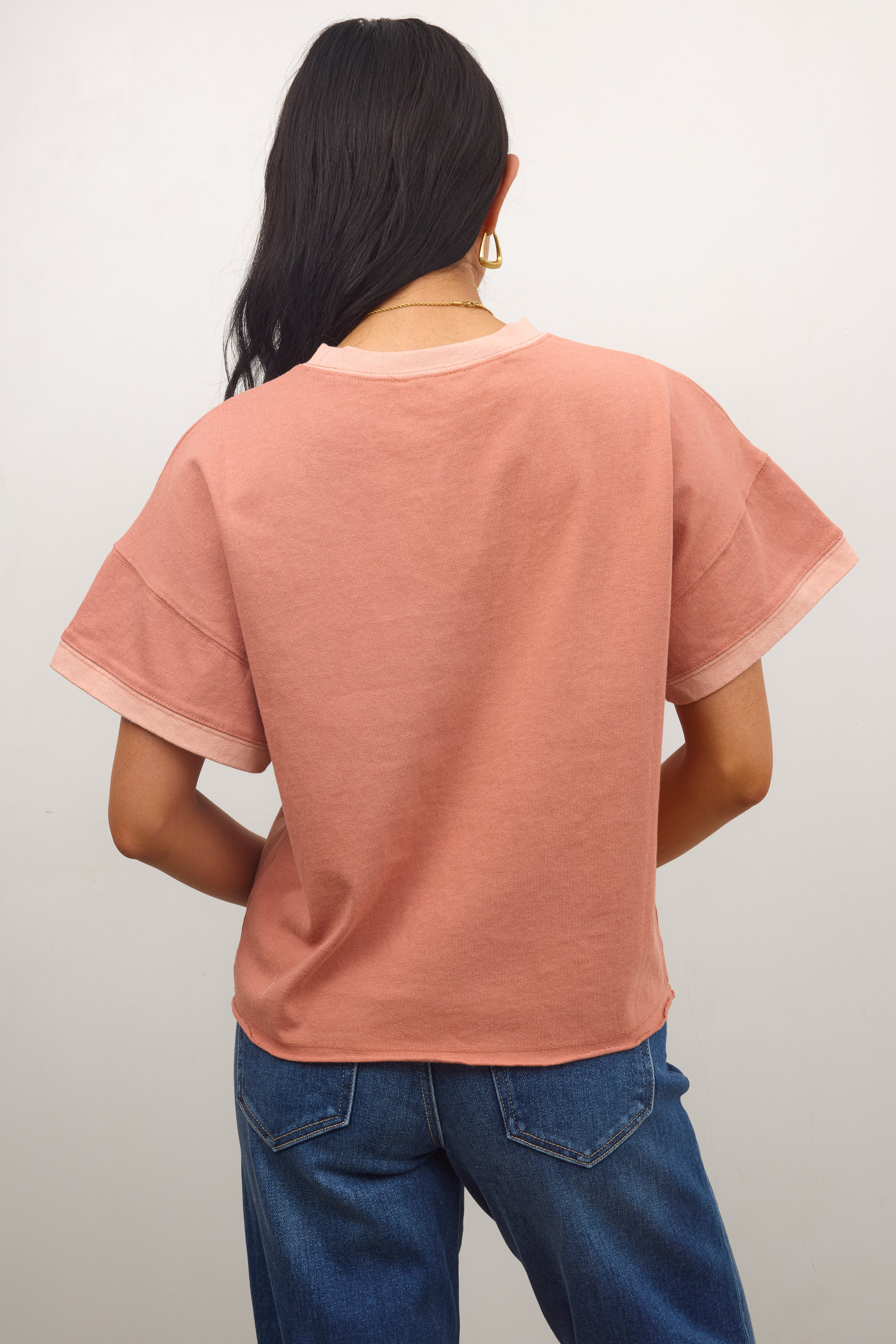 Jace Contrast Tee in Clay - FINAL SALE - Image 2