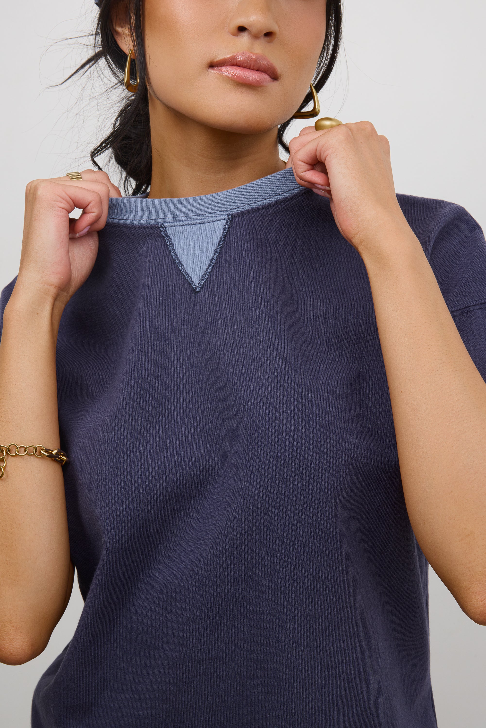 Jace Contrast Tee in Navy - FINAL SALE - Image 3