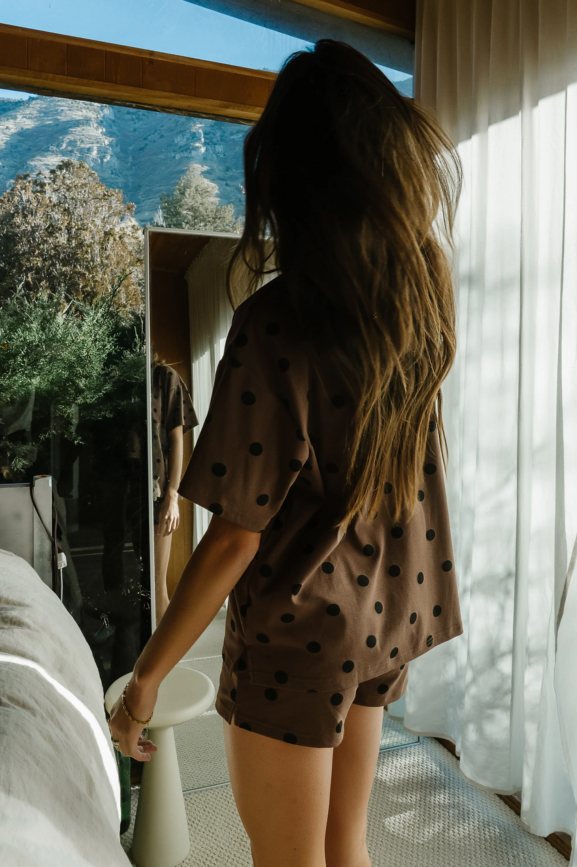 James Polka Dot Shorts in Brown - FINAL SALE - Image 3
