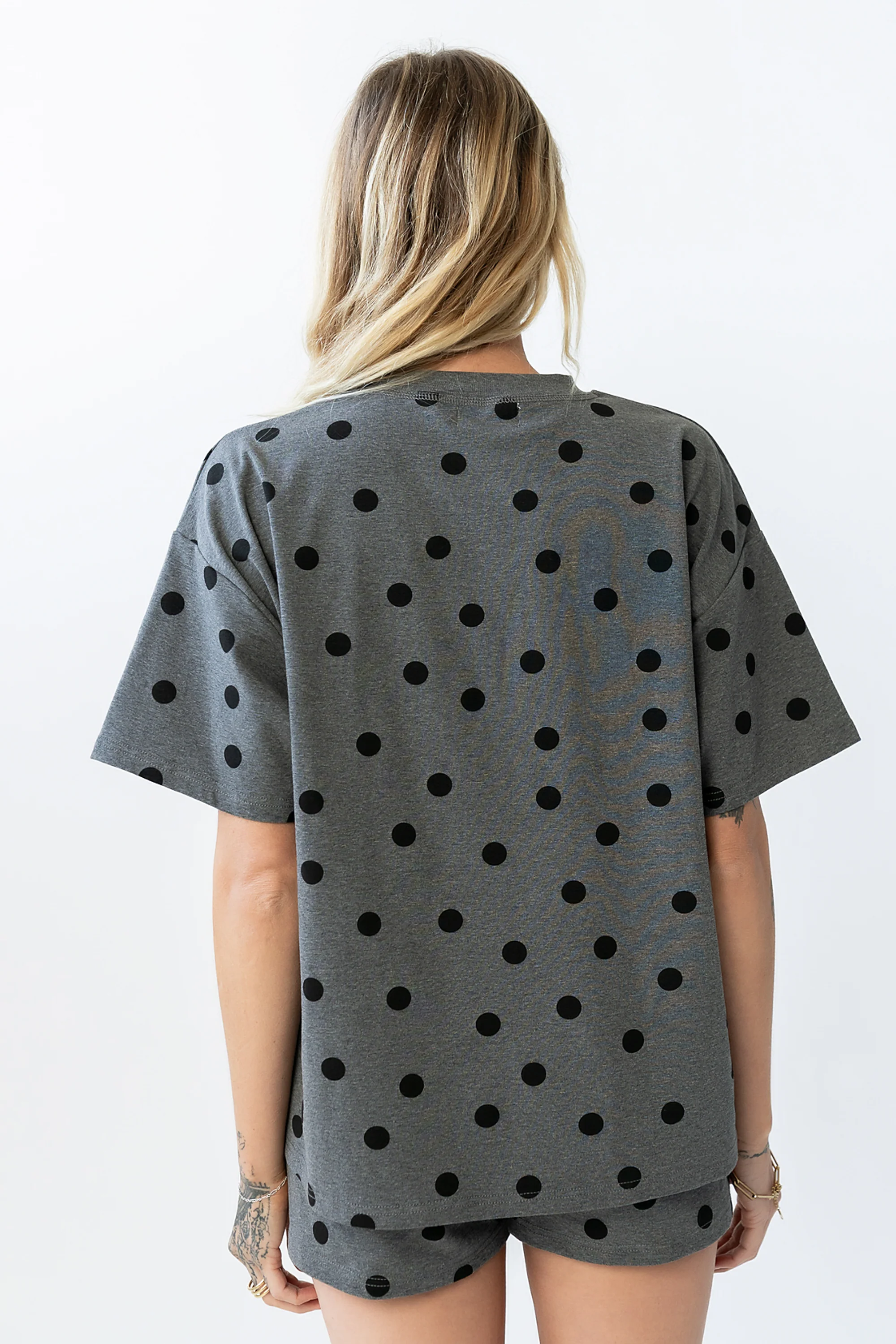 James Polka Dot Tee in Charcoal - FINAL SALE - Image 2