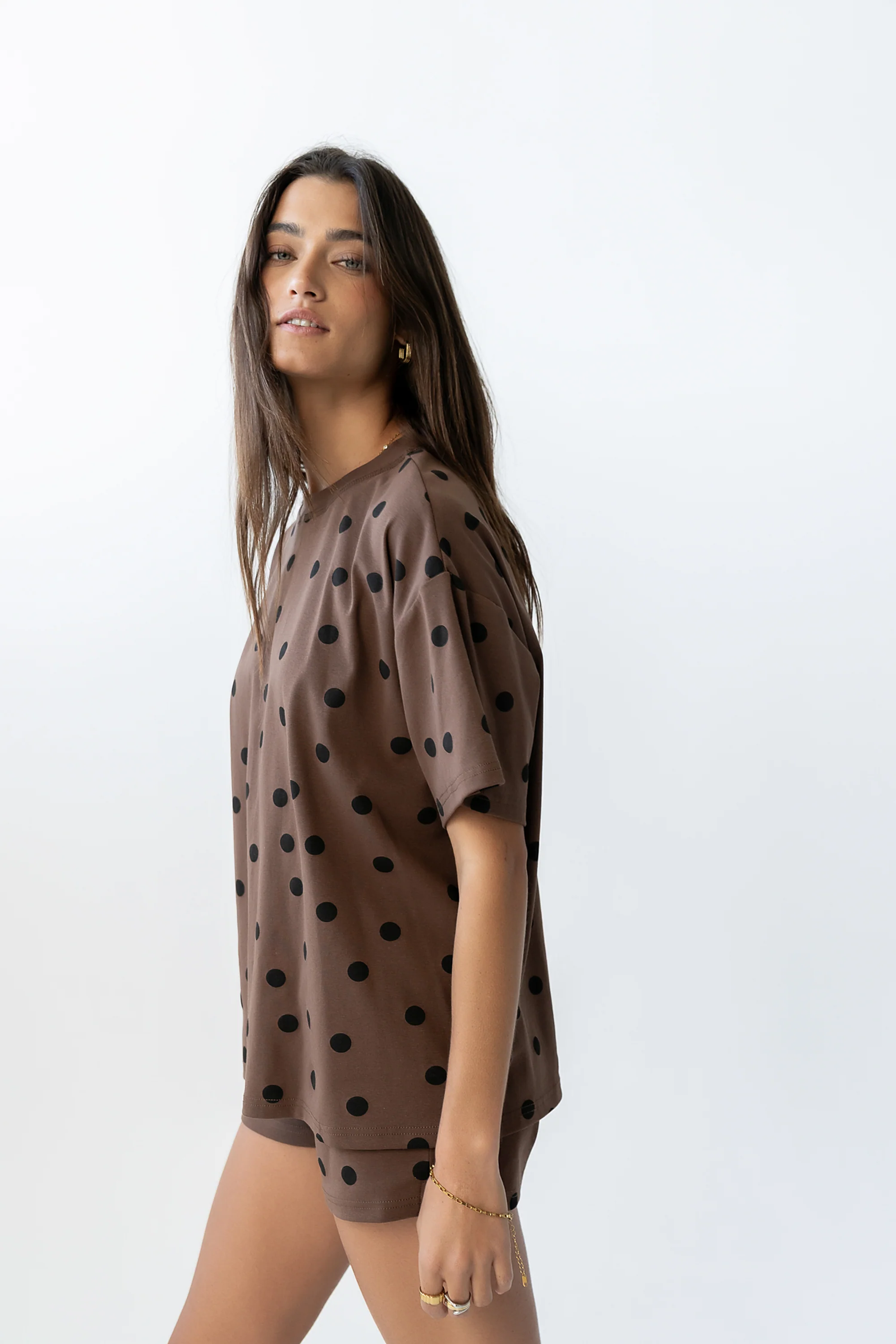 James Polka Dot Tee in Brown - FINAL SALE - Image 5