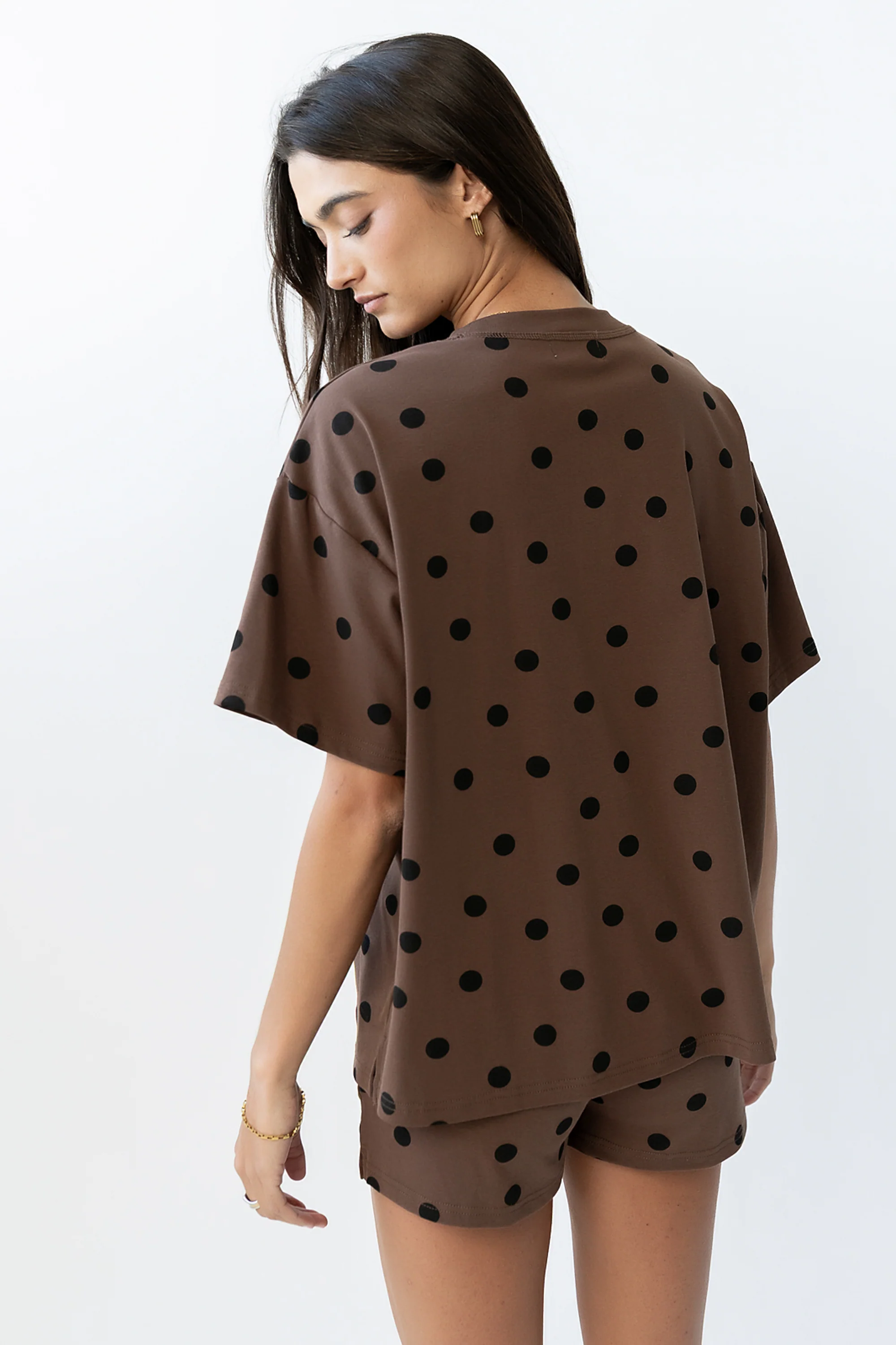 James Polka Dot Tee in Brown - FINAL SALE - Image 6