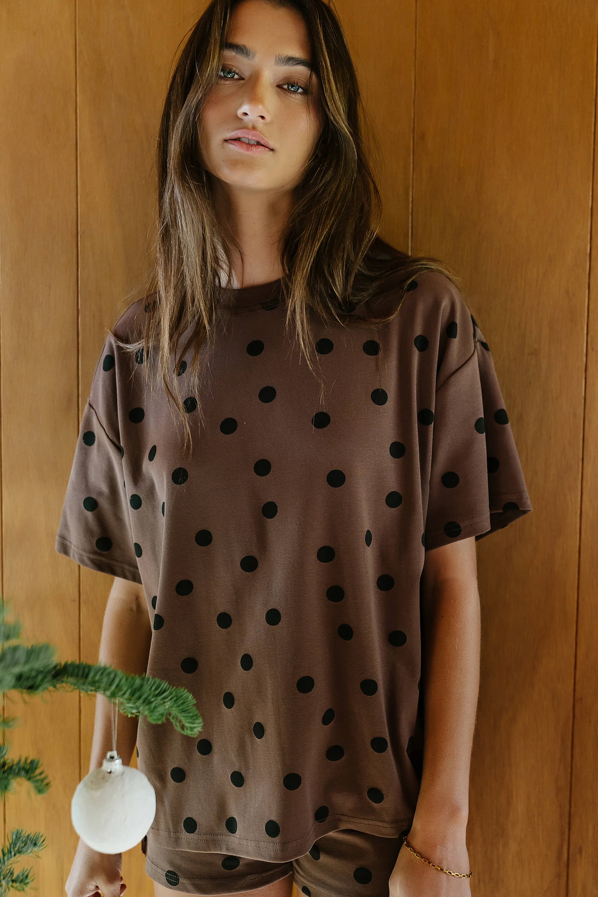 James Polka Dot Tee in Brown - FINAL SALE - Image 7