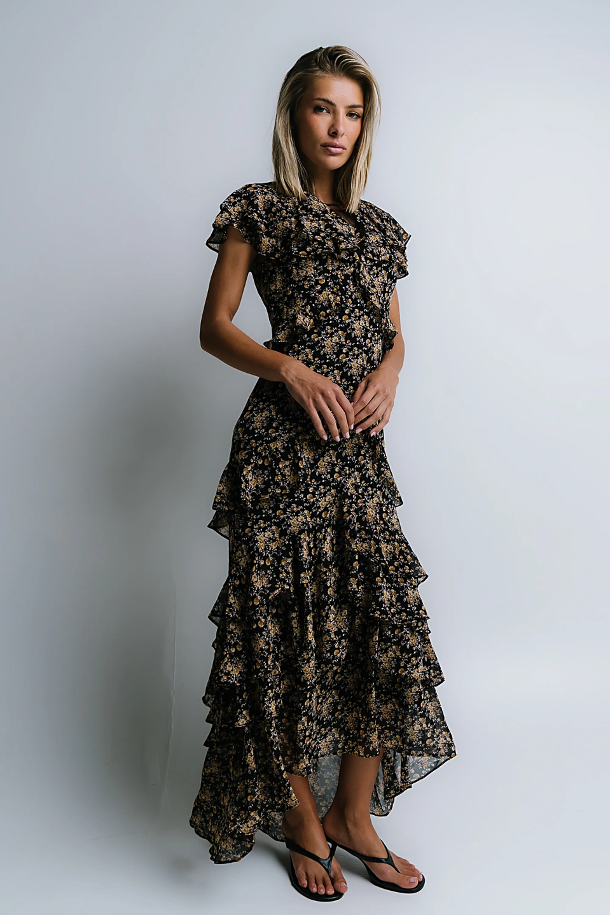 James Ruffle Maxi Dress in Black - FINAL SALE - Image 6