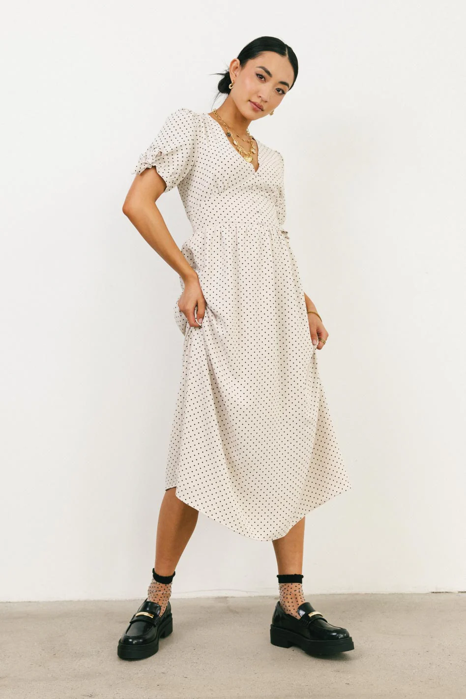 Janae Polka Dot Midi Dress - FINAL SALE - Image 5