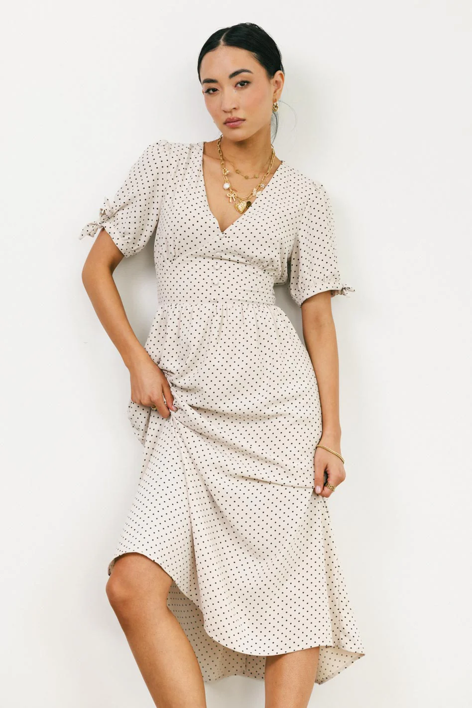 Janae Polka Dot Midi Dress - FINAL SALE - Image 6