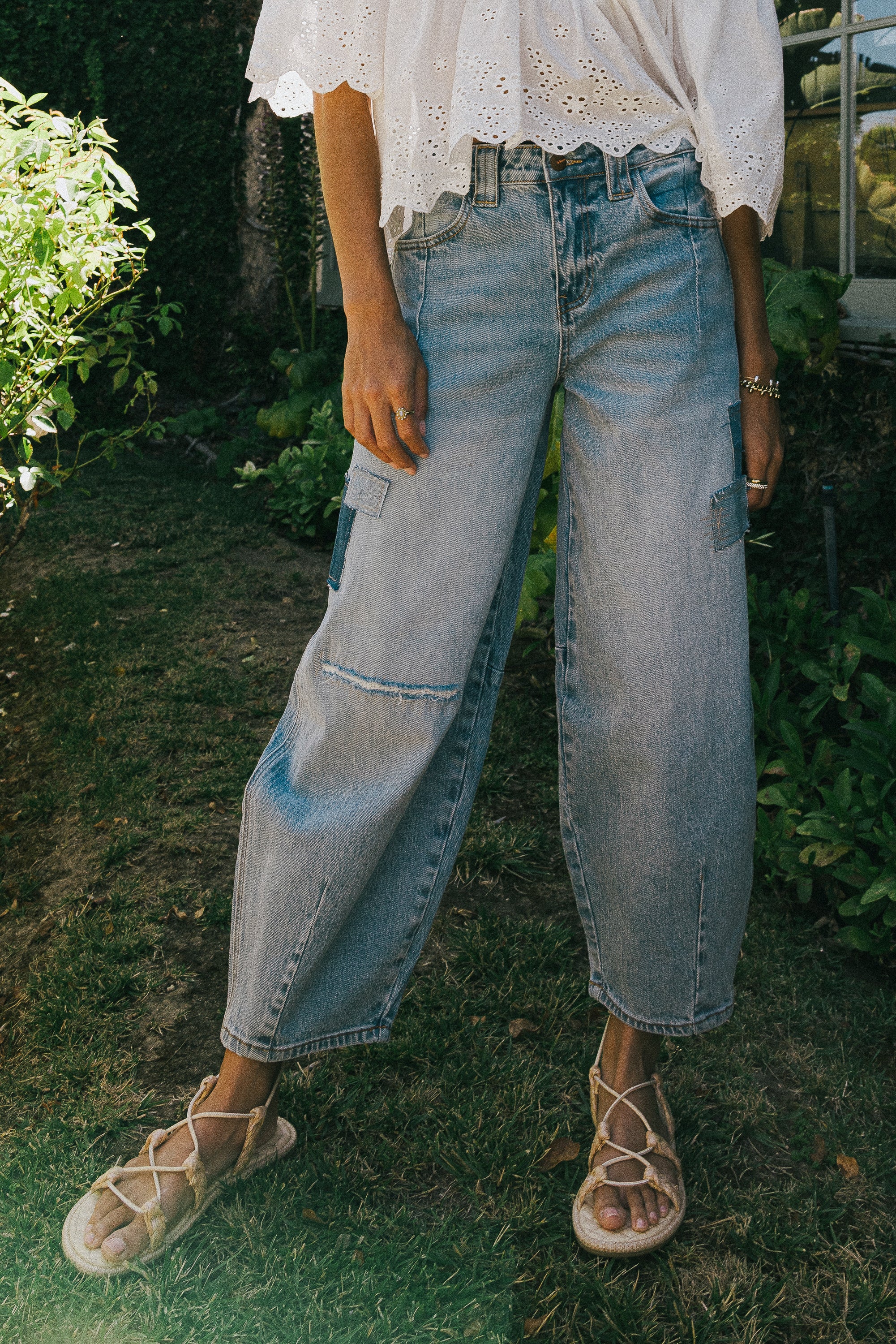 Jane Patchwork Barrel Jeans - FINAL SALE - Image 6