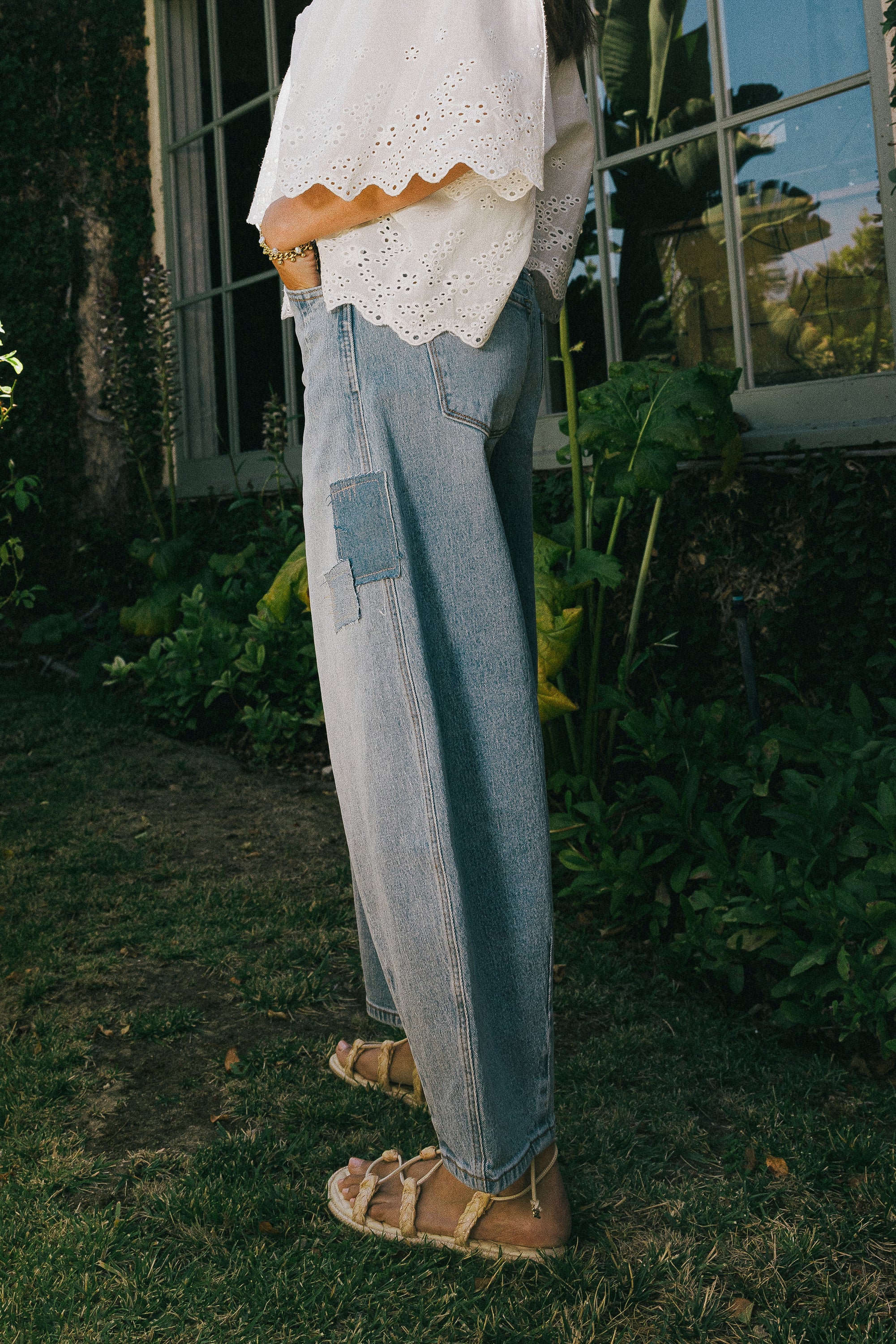 Jane Patchwork Barrel Jeans - FINAL SALE - Image 7