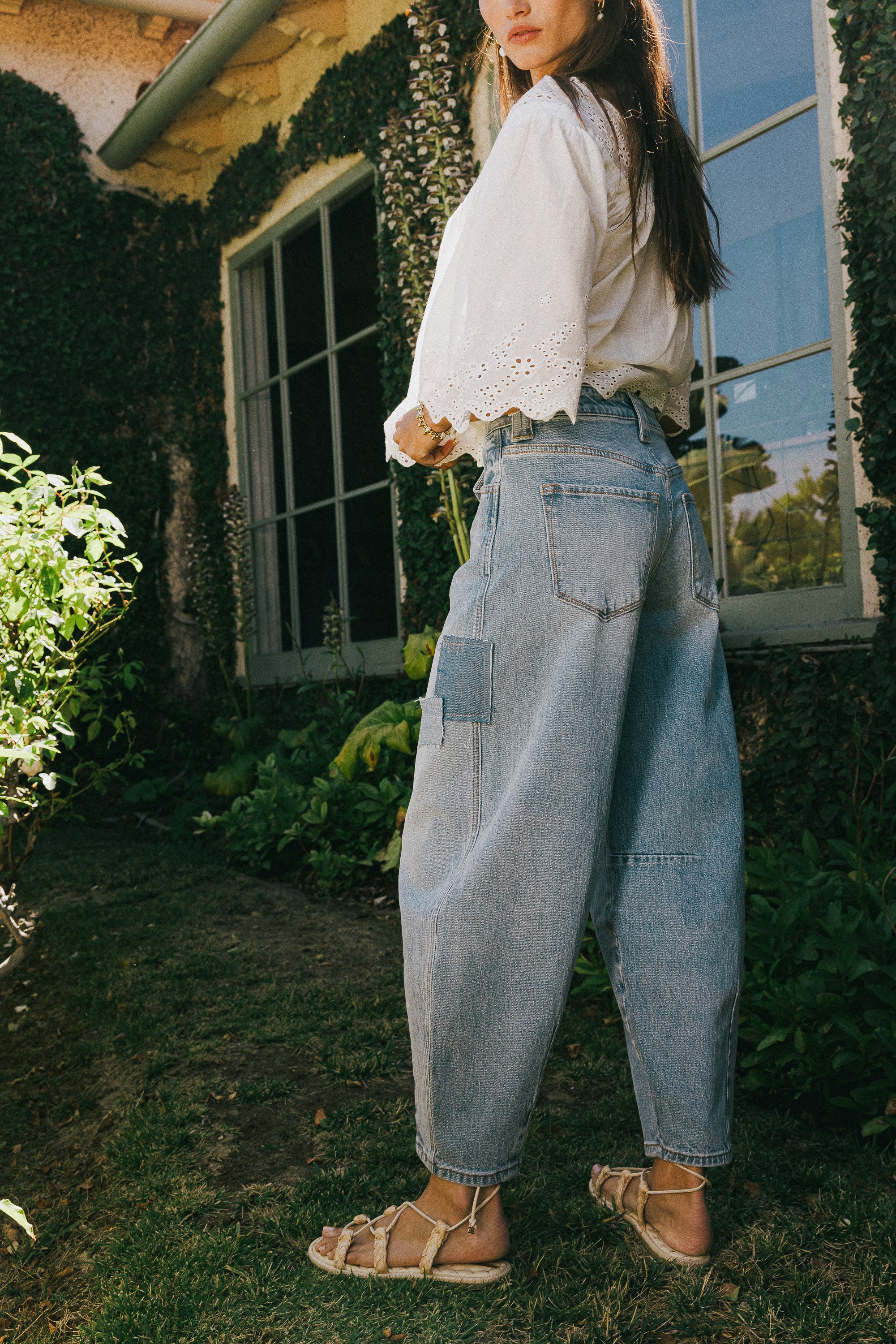 Jane Patchwork Barrel Jeans - FINAL SALE - Image 8