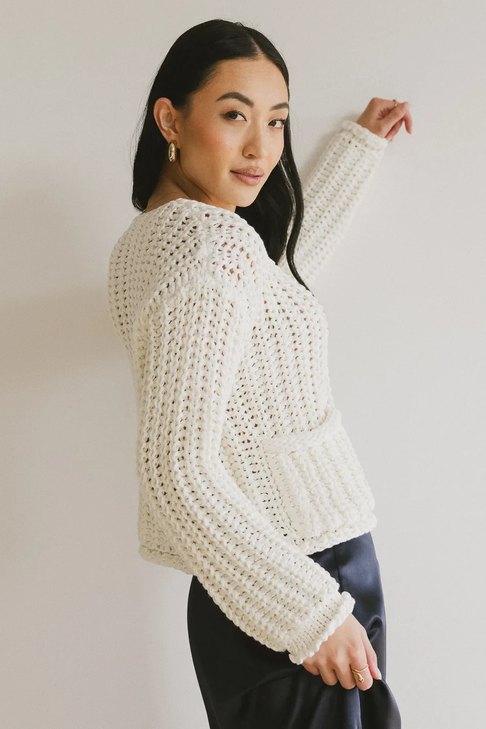 Janelle Knit Cardigan in Cream - FINAL SALE - Image 3
