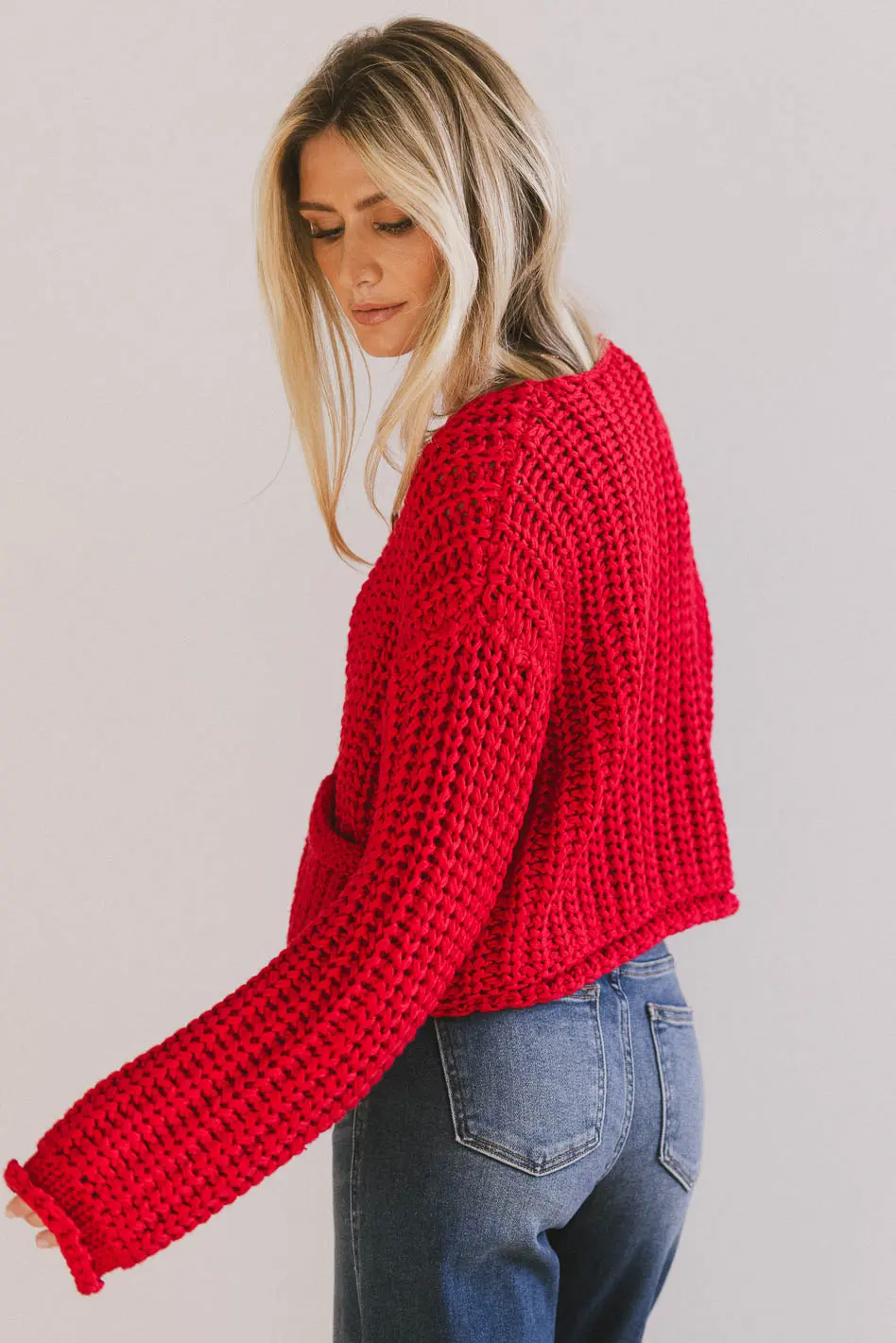 Janelle Knit Cardigan in Red - FINAL SALE - Image 5