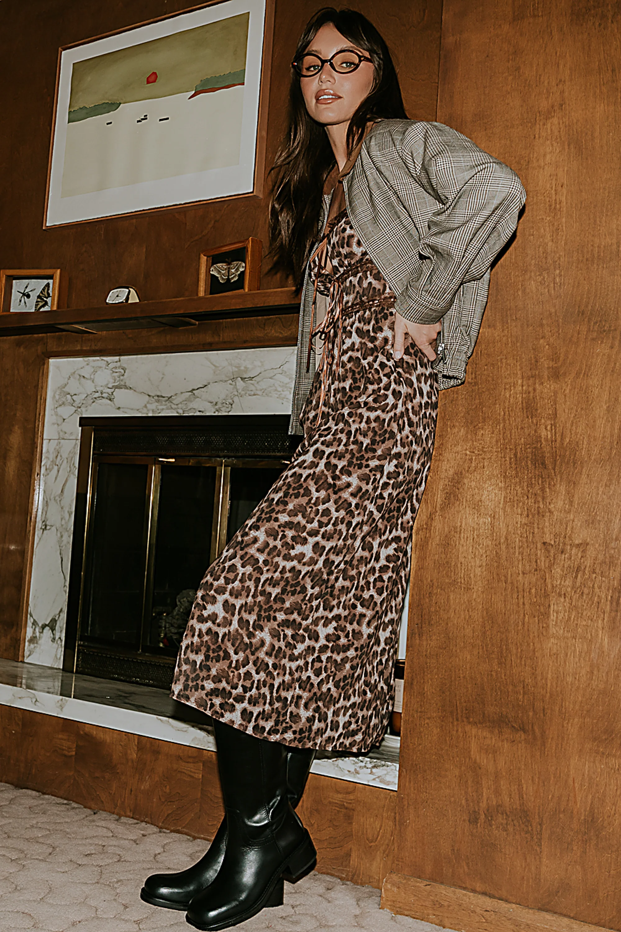 Janice Leopard Midi Dress - Image 4