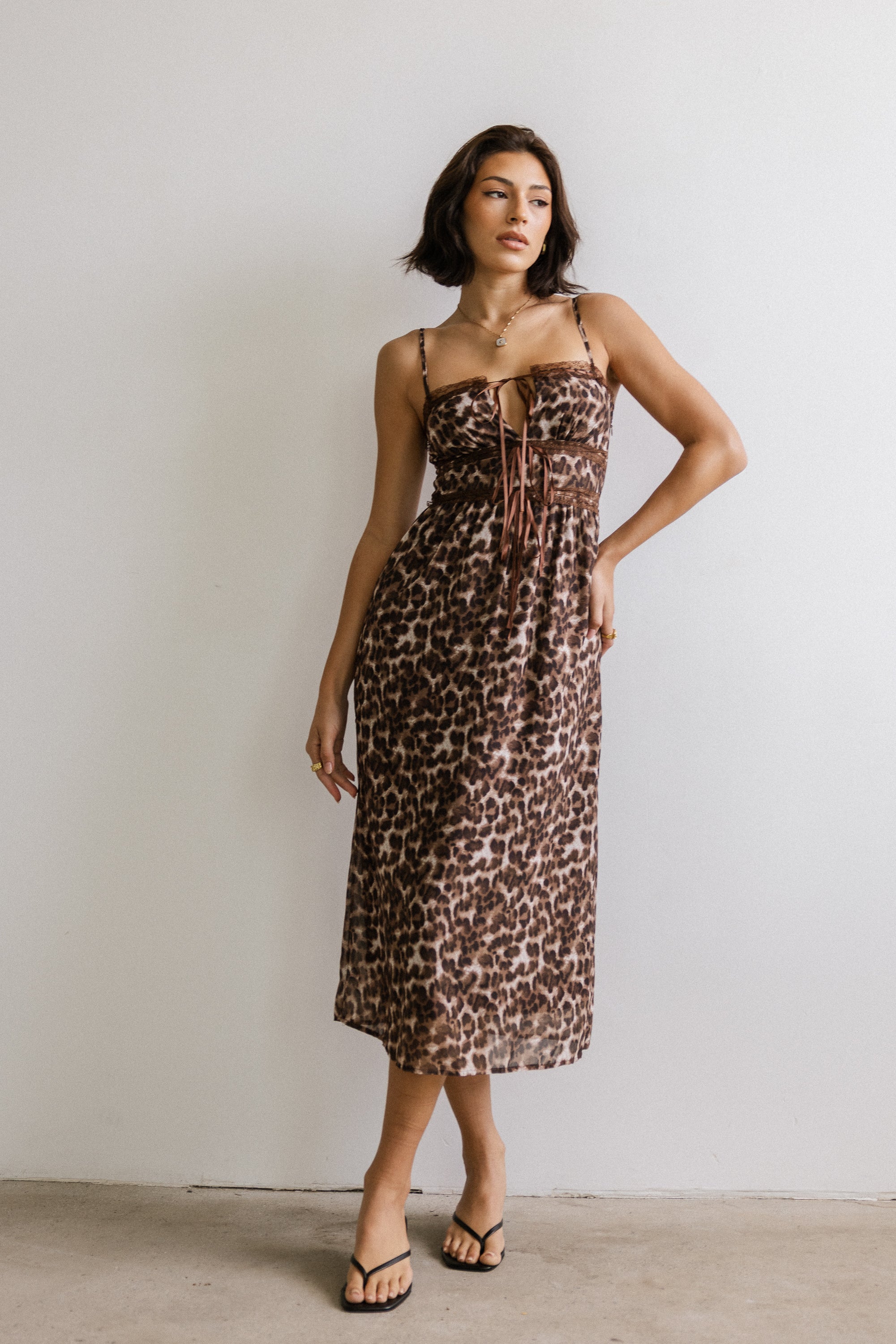 Janice Leopard Midi Dress - Image 5
