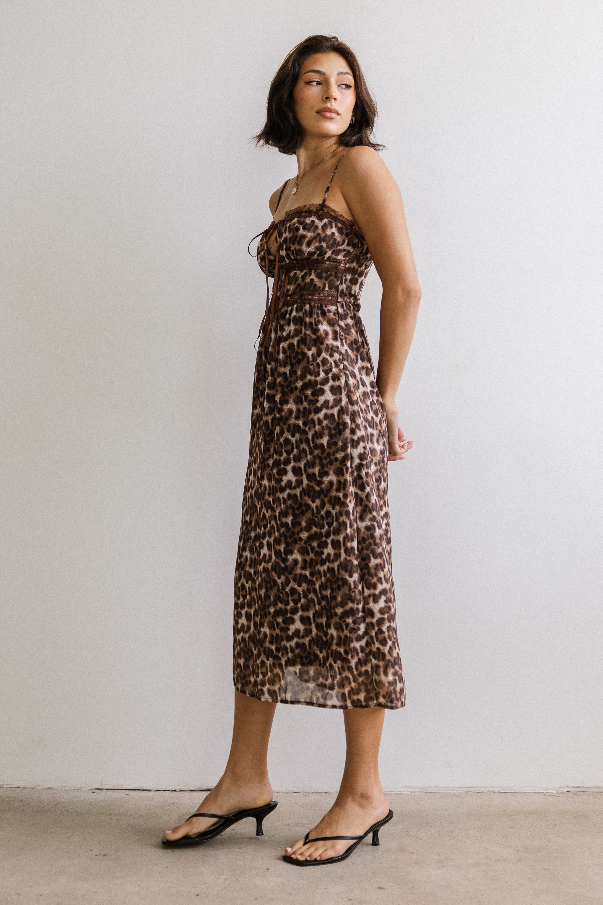 Janice Leopard Midi Dress - Image 8