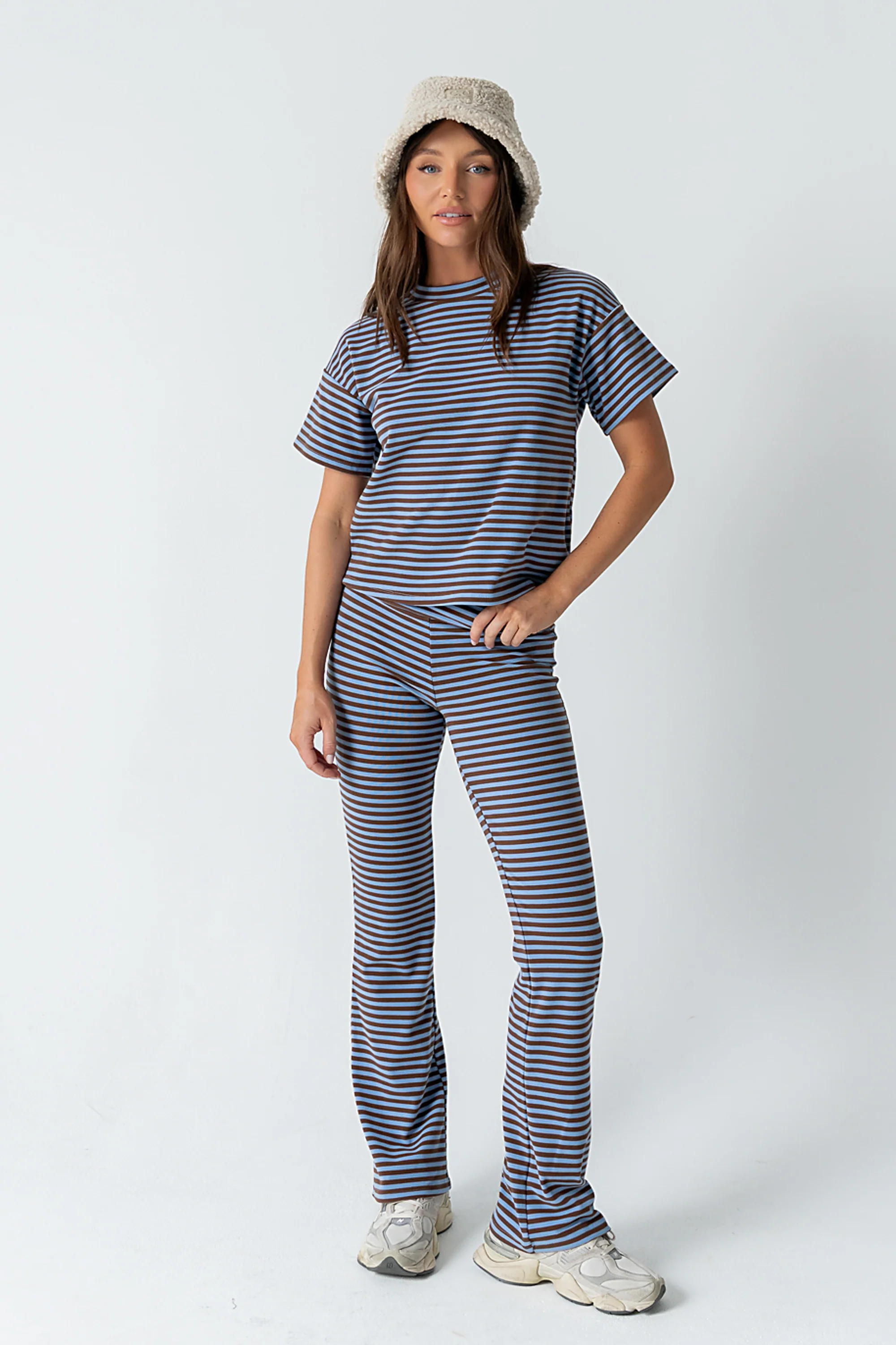 Jannet Striped Pants in Blue - Image 4