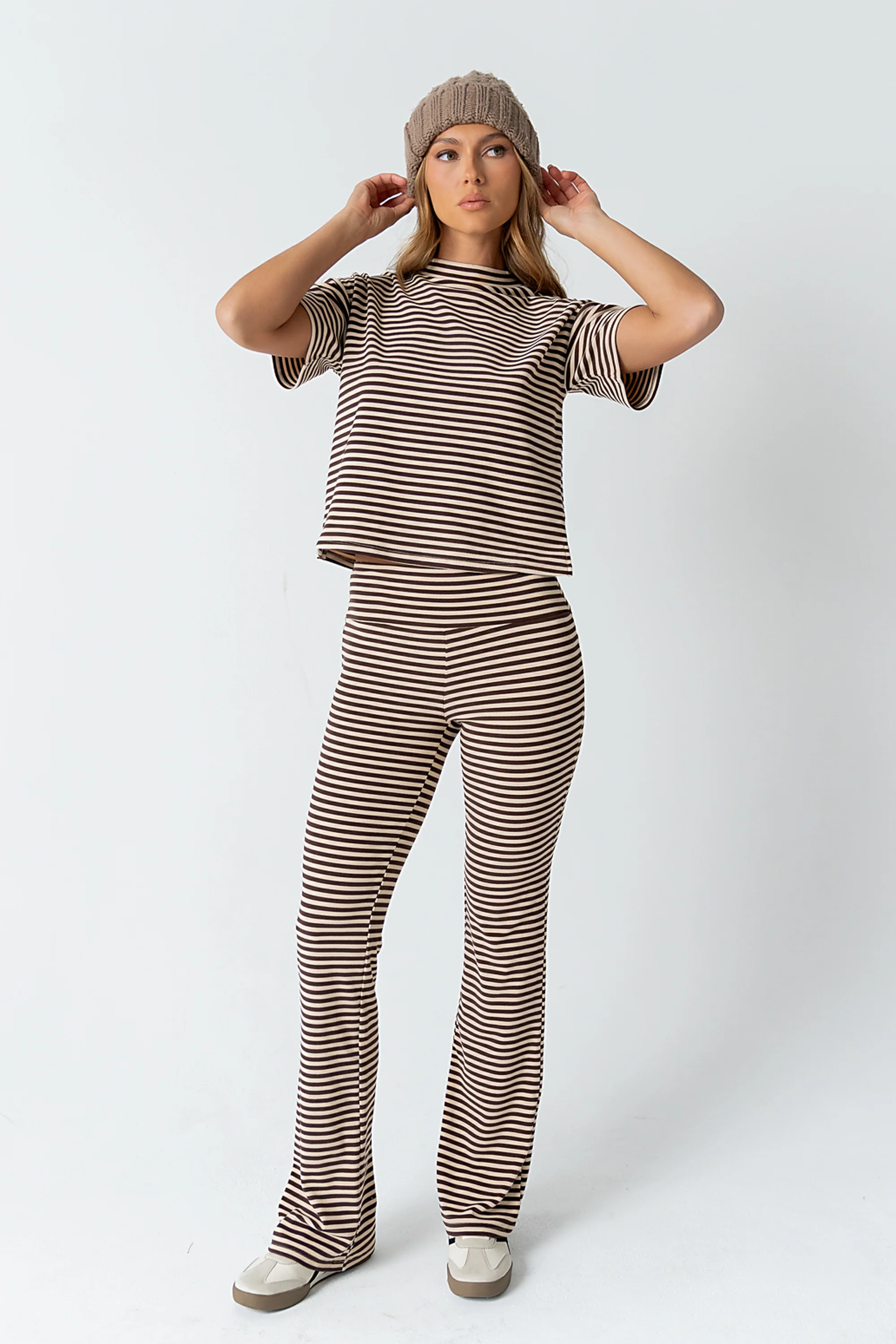 Jannet Striped Pants in Brown - FINAL SALE