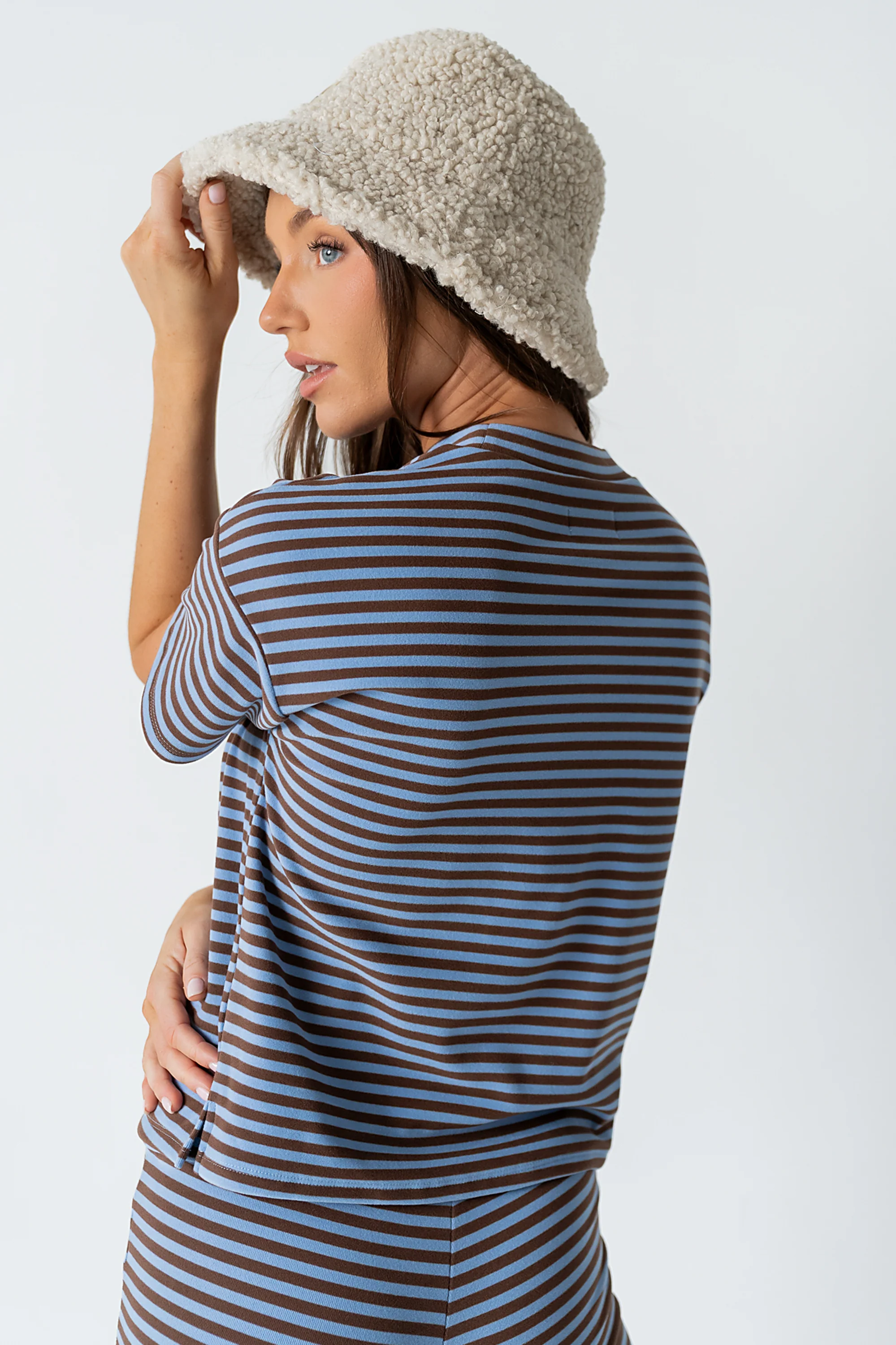 Jannet Striped Top in Blue - Image 3