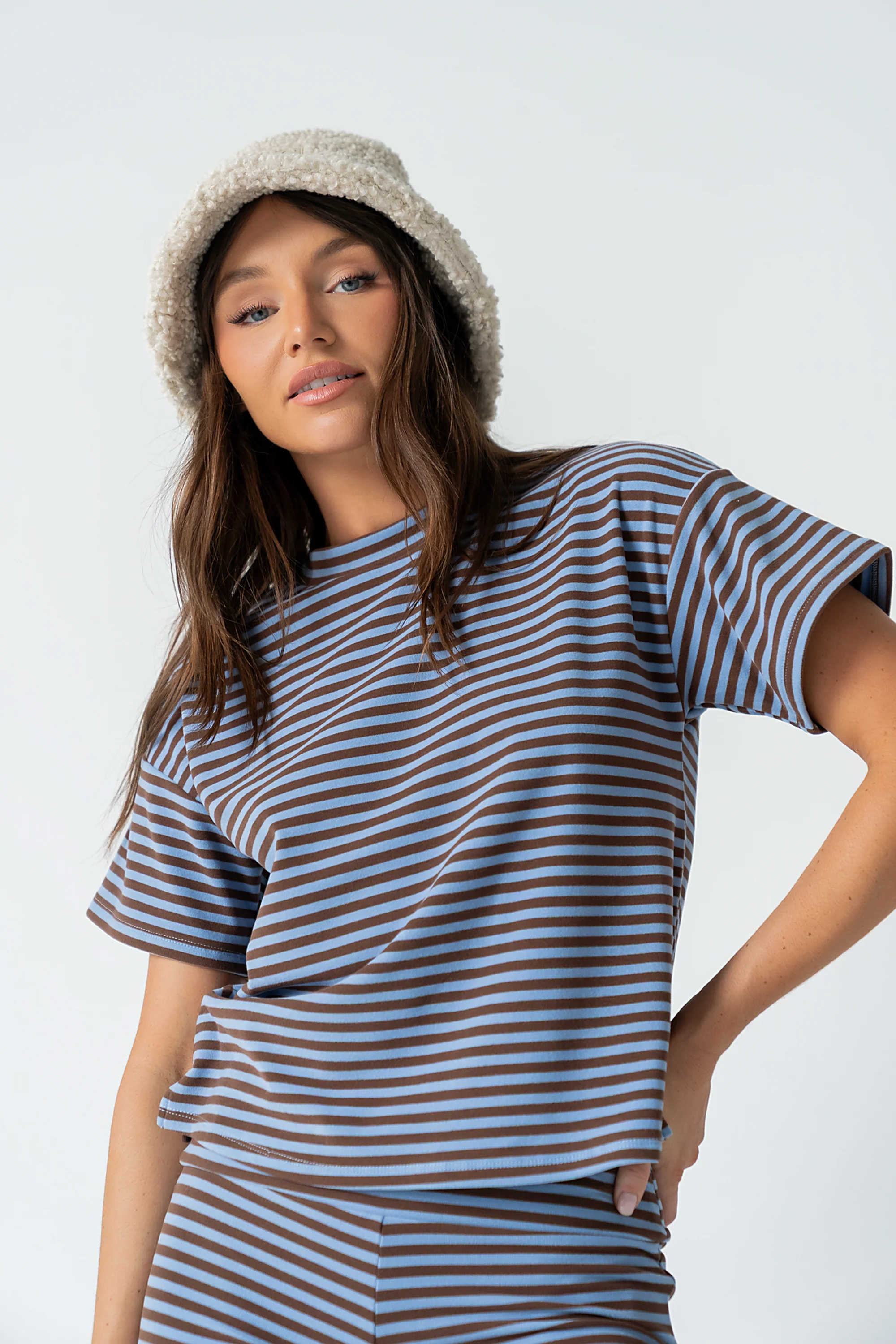 Jannet Striped Top in Blue - Image 4