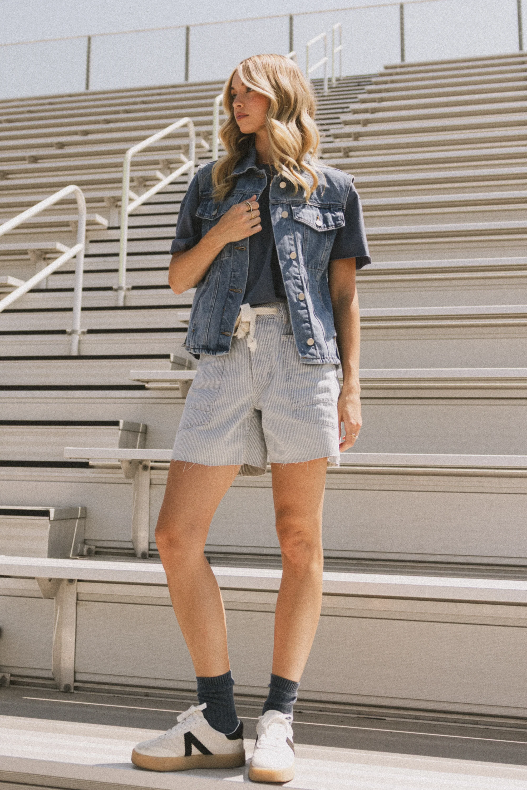 Jasmine Denim Vest in Medium Wash - Image 2