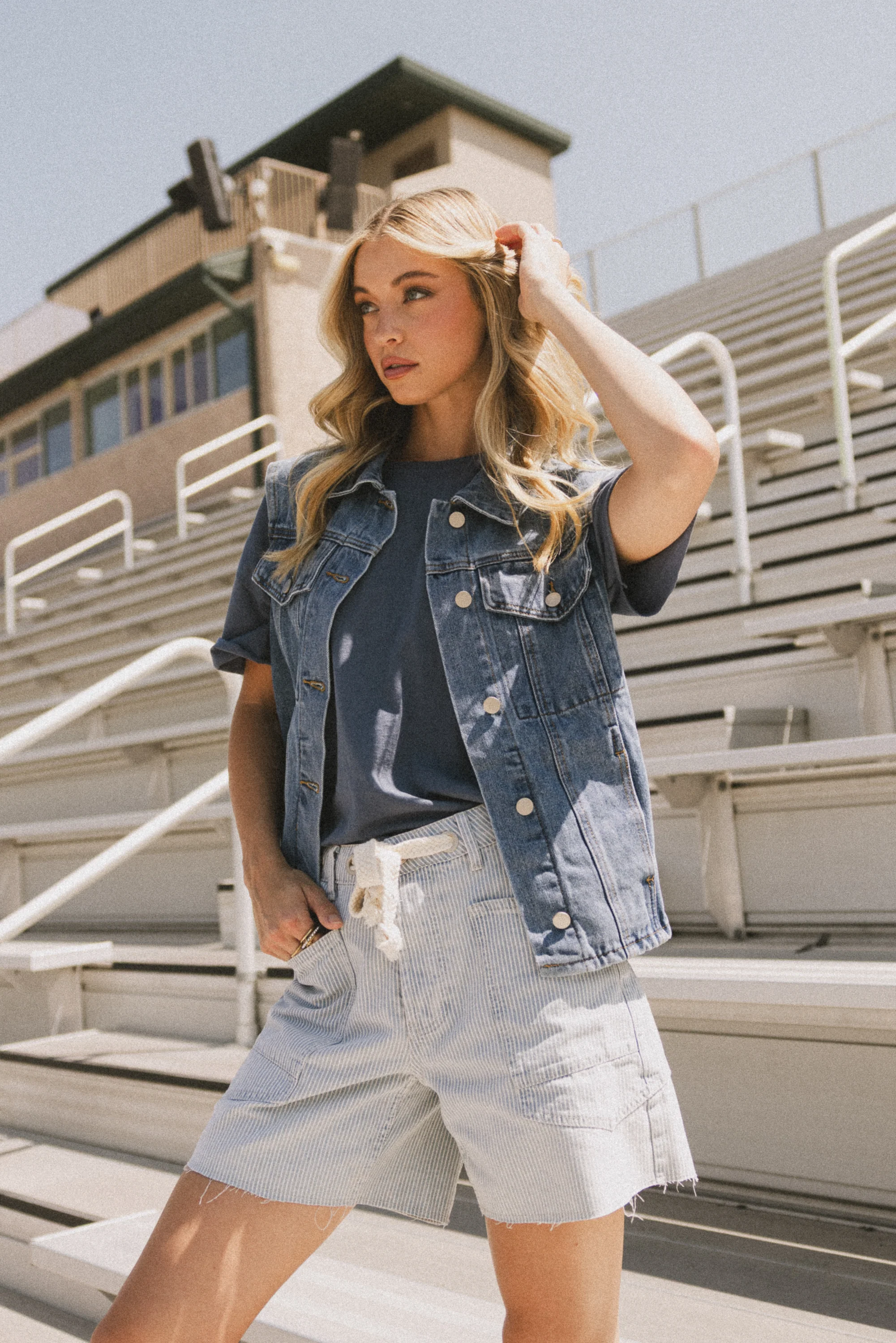 Jasmine Denim Vest in Medium Wash - Image 5