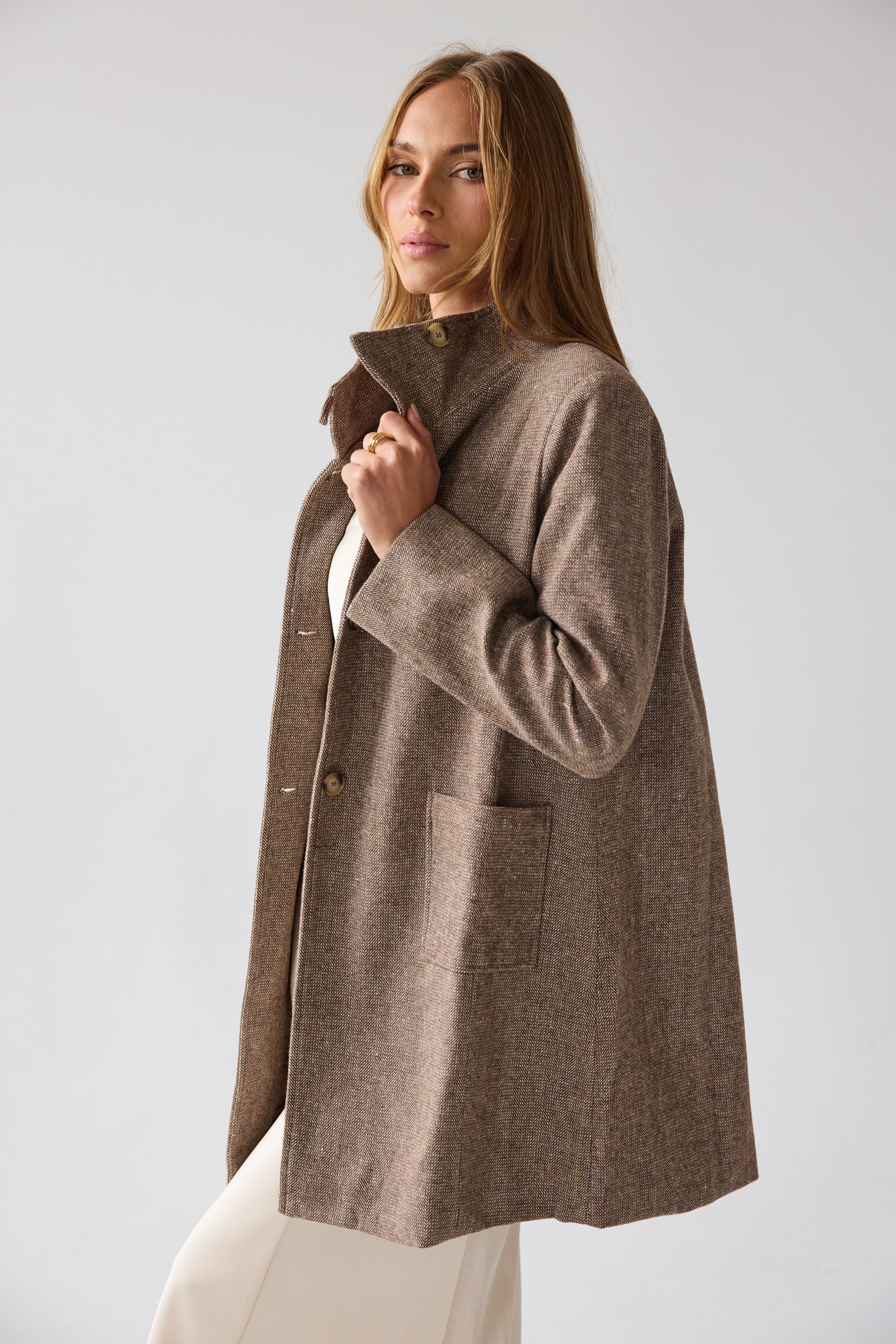 Jason Herringbone Coat - FINAL SALE - Image 2