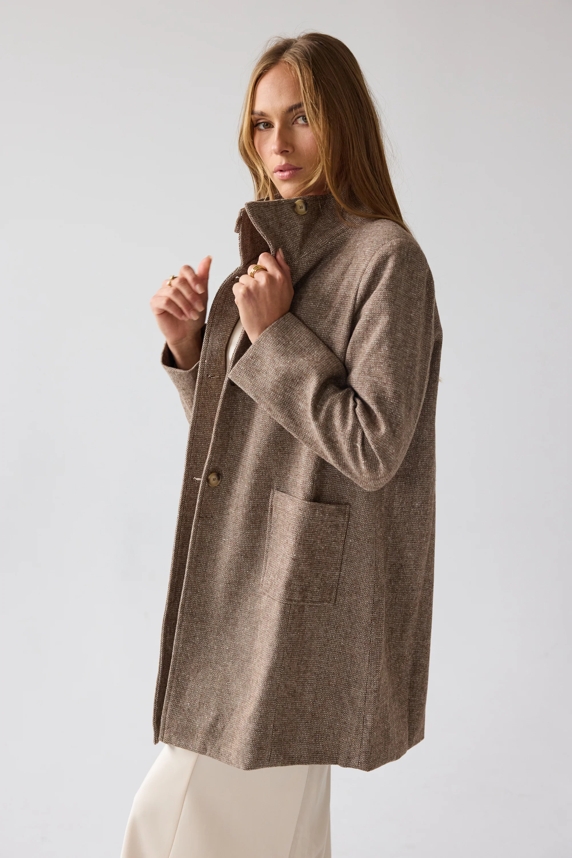 Jason Herringbone Coat - FINAL SALE - Image 4