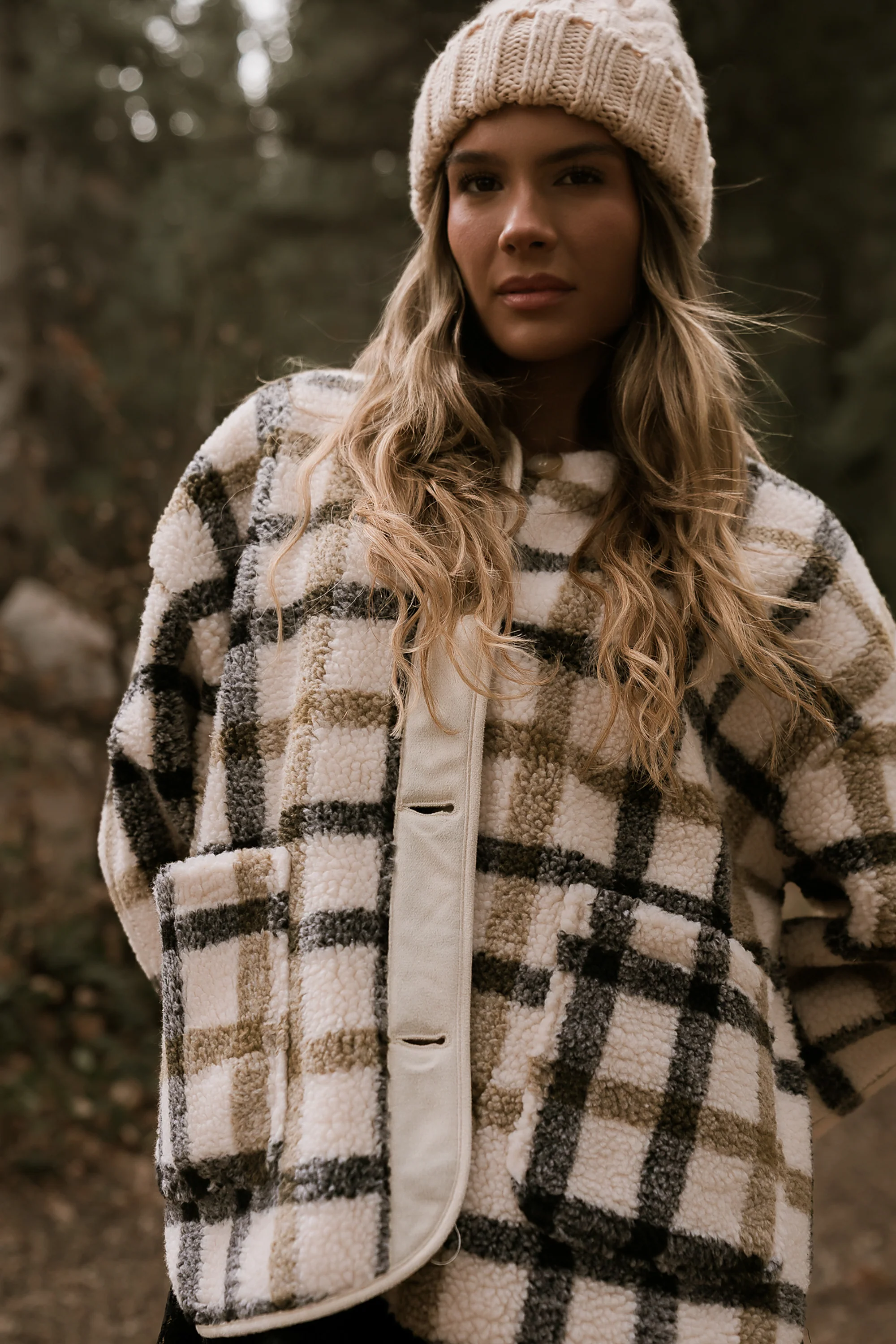 Jasper Gingham Sherpa Jacket - FINAL SALE - Image 2