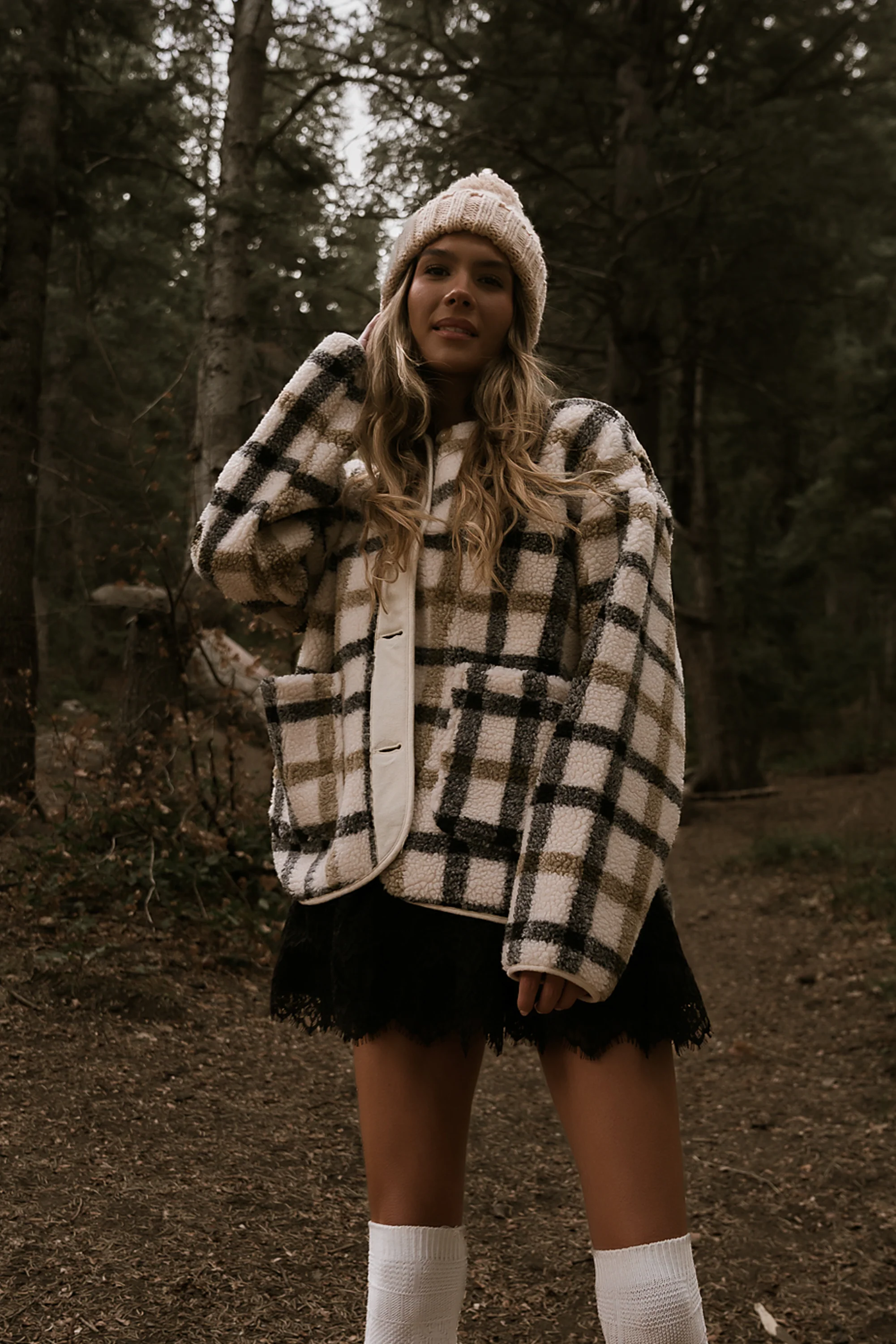 Jasper Gingham Sherpa Jacket - FINAL SALE - Image 3