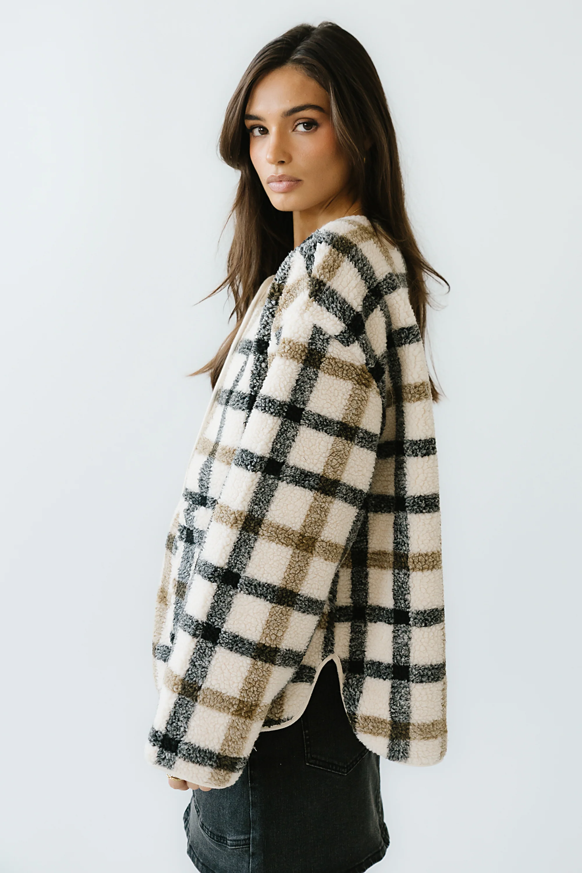 Jasper Gingham Sherpa Jacket - FINAL SALE - Image 5