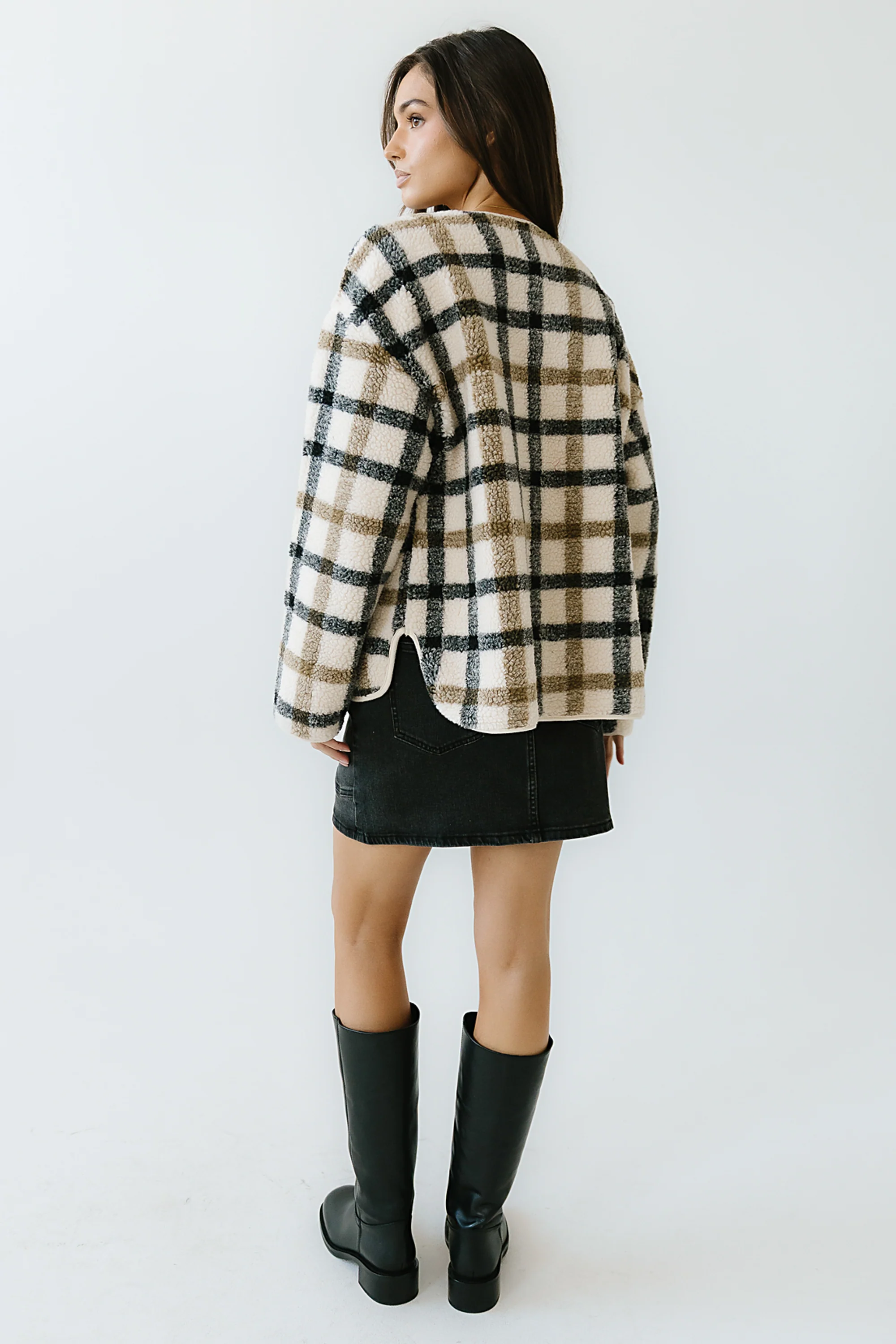 Jasper Gingham Sherpa Jacket - FINAL SALE - Image 6