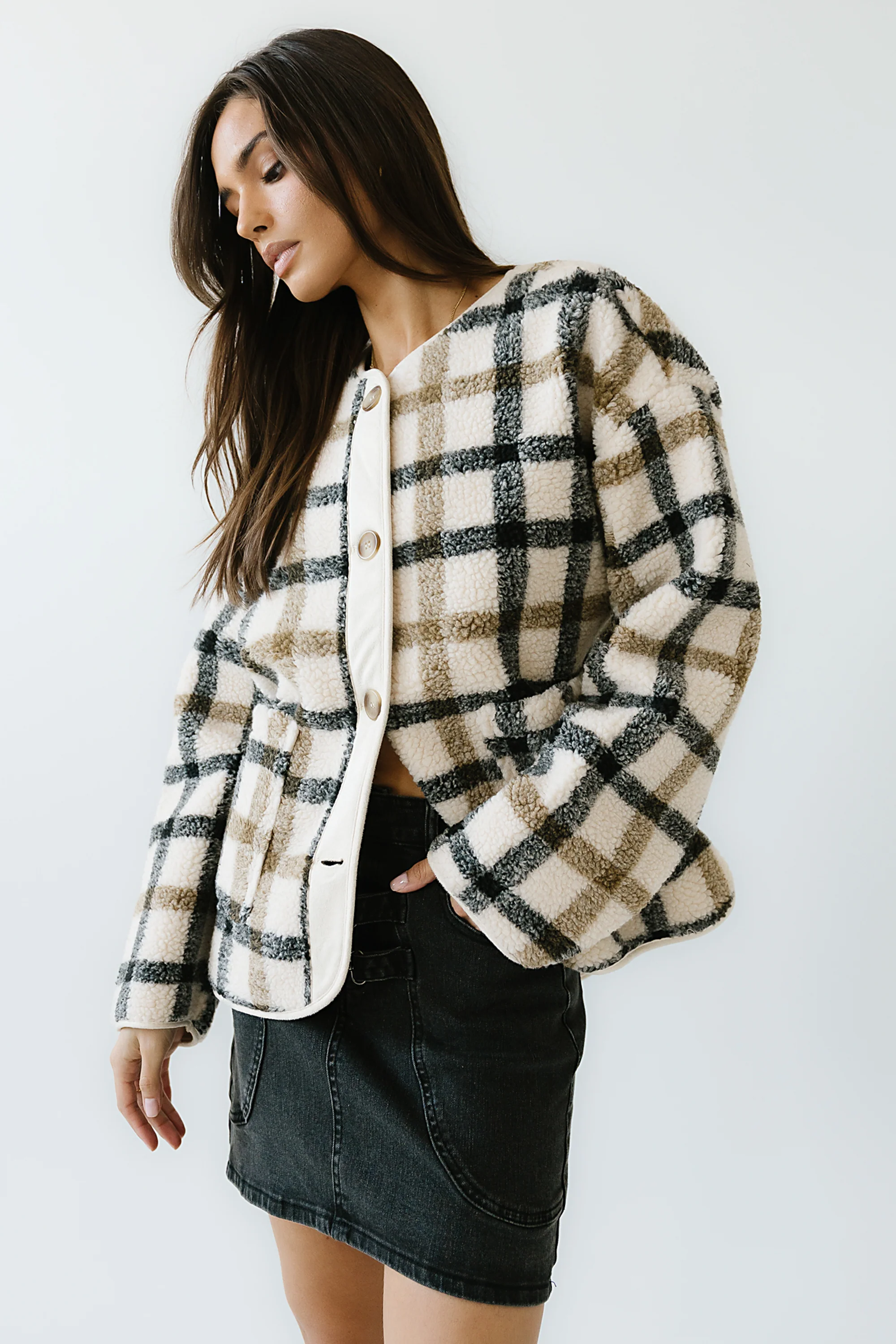 Jasper Gingham Sherpa Jacket - FINAL SALE - Image 7