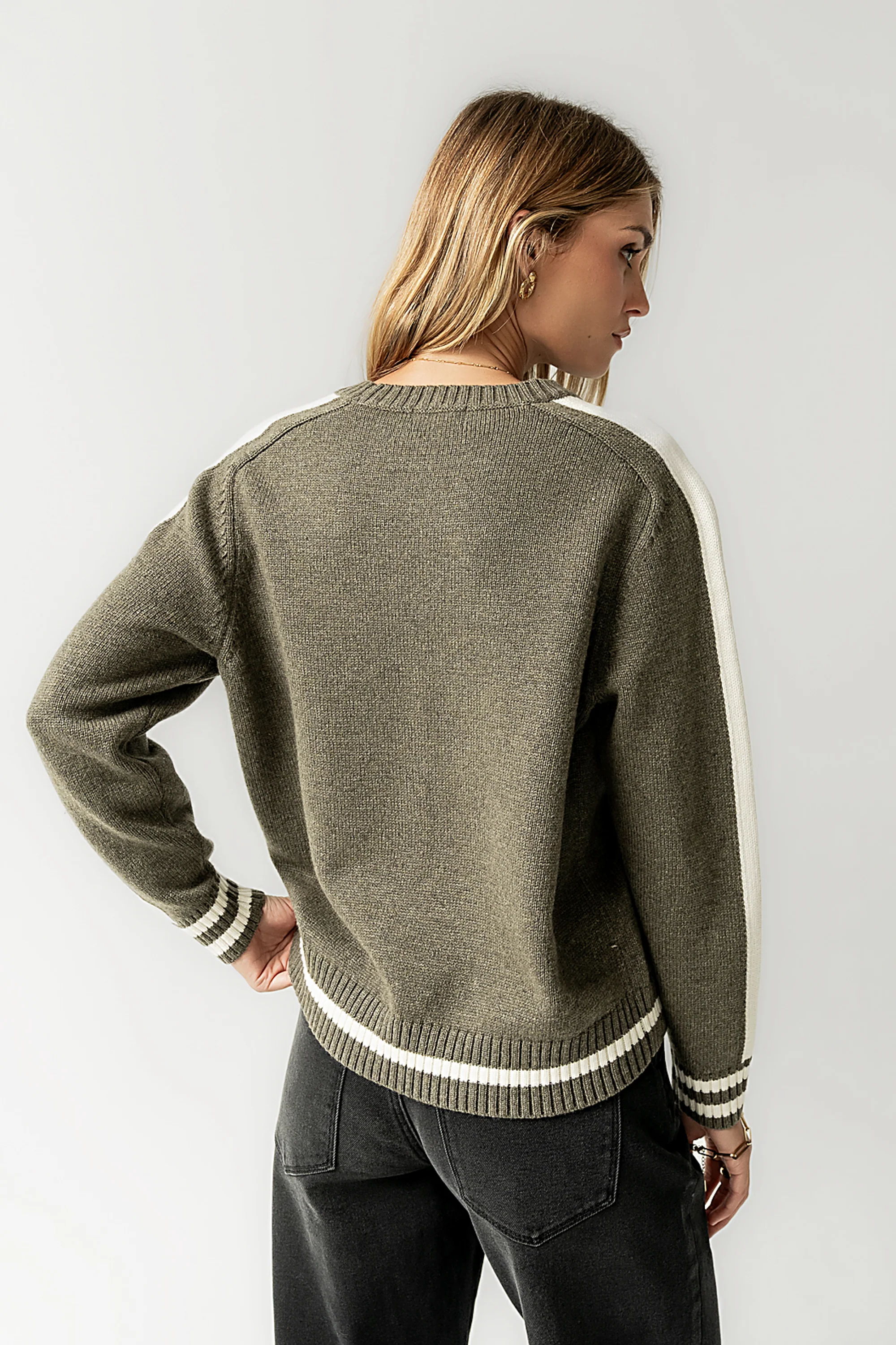 Jayce Striped Sweater in Green - Image 6