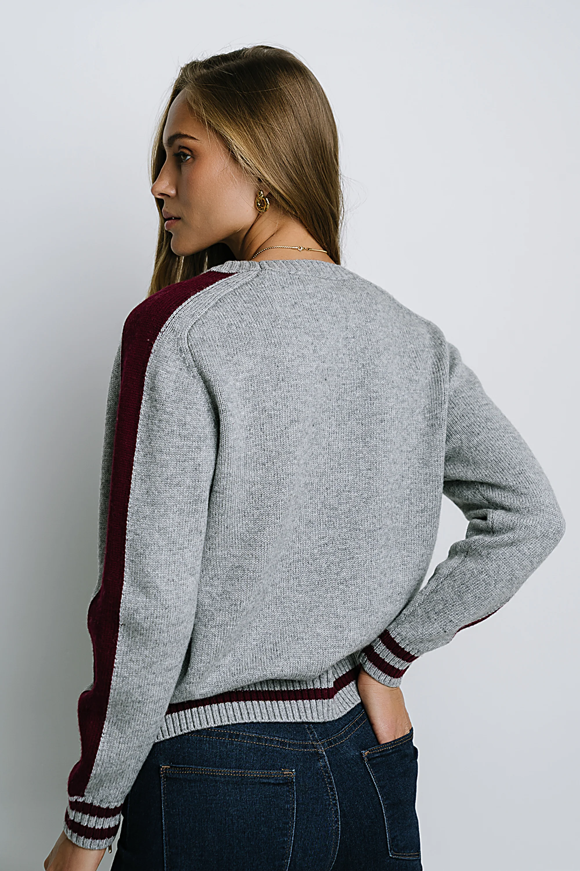 Jayce Striped Sweater in Grey - FINAL SALE - Image 4