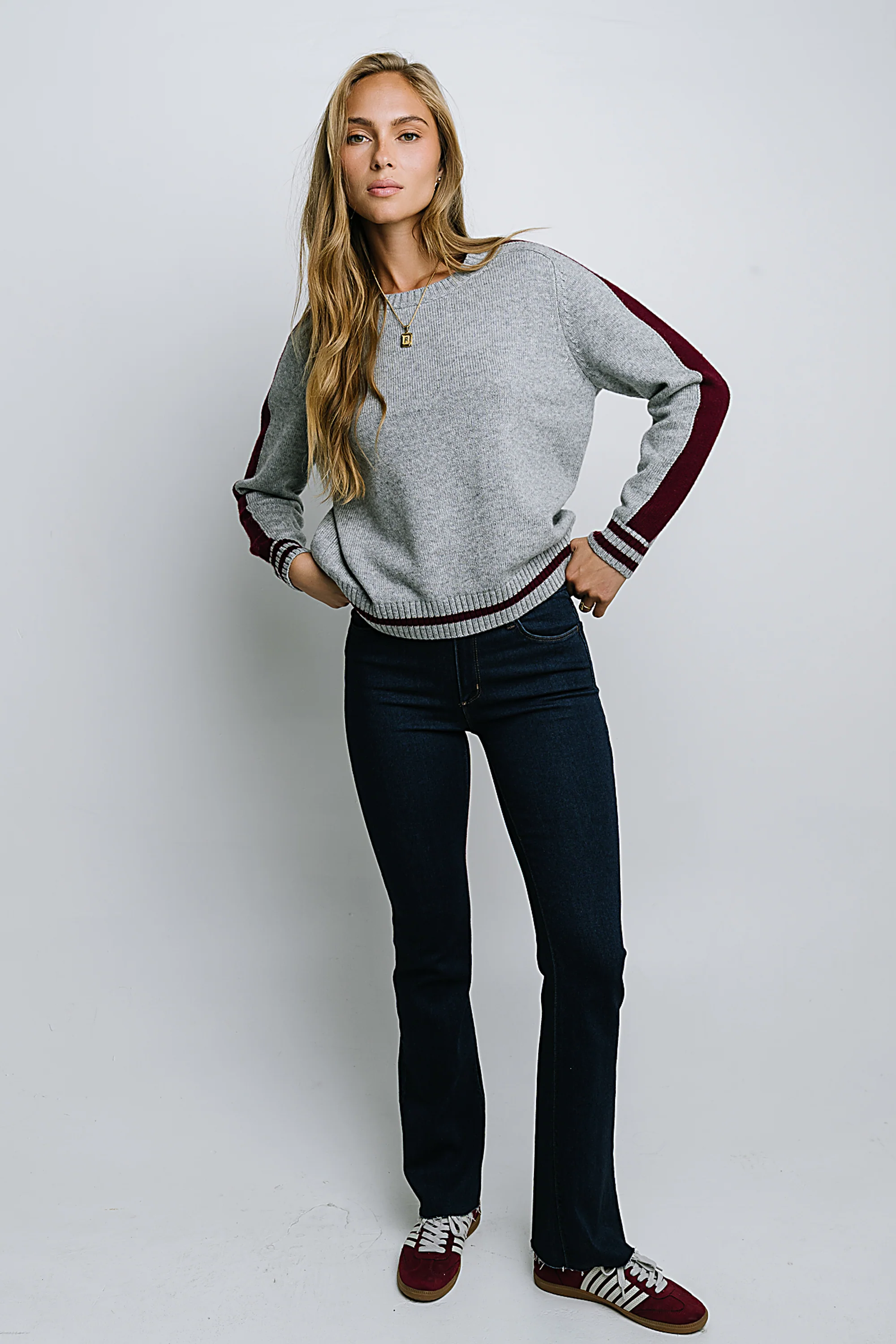 Jayce Striped Sweater in Grey - FINAL SALE - Image 8