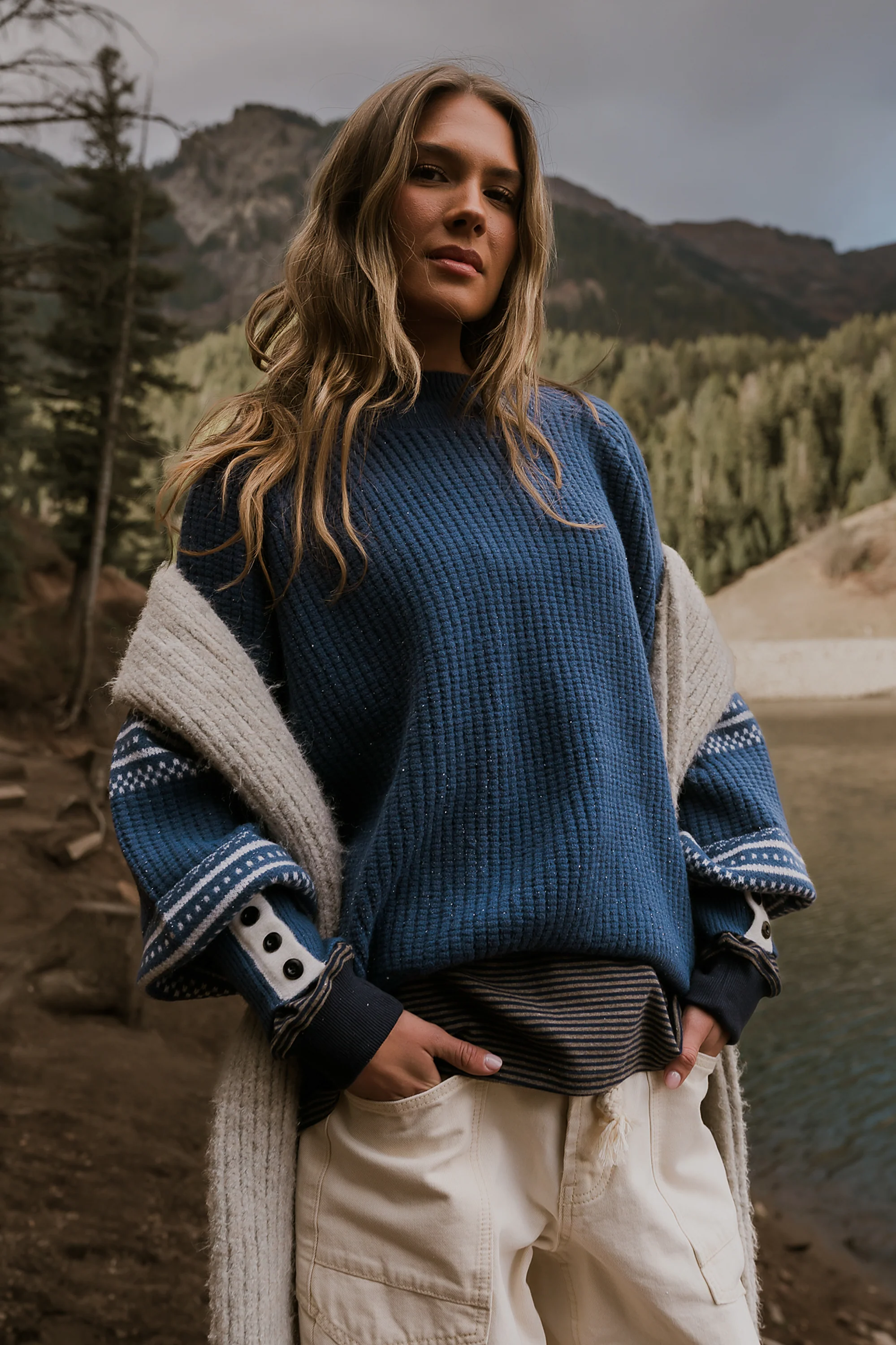 Jayda Oversized Sweater in Blue - FINAL SALE - Image 5