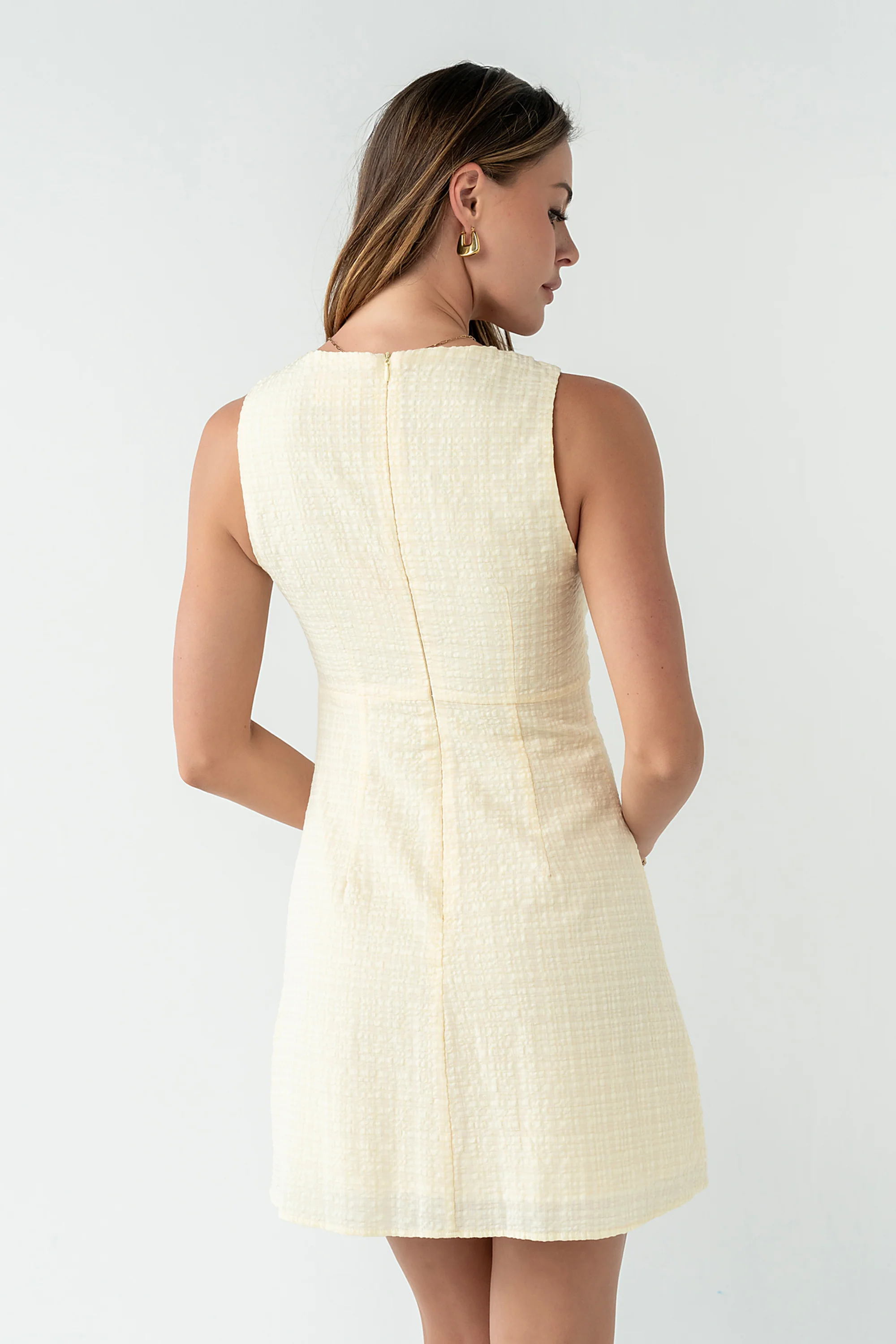 Jayden Sleeveless Mini Dress in Yellow - Image 3