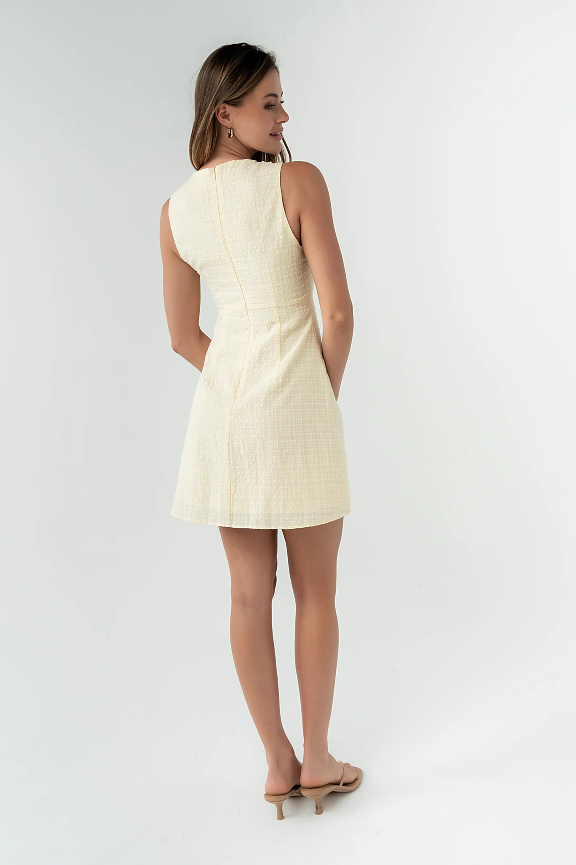 Jayden Sleeveless Mini Dress in Yellow - Image 8