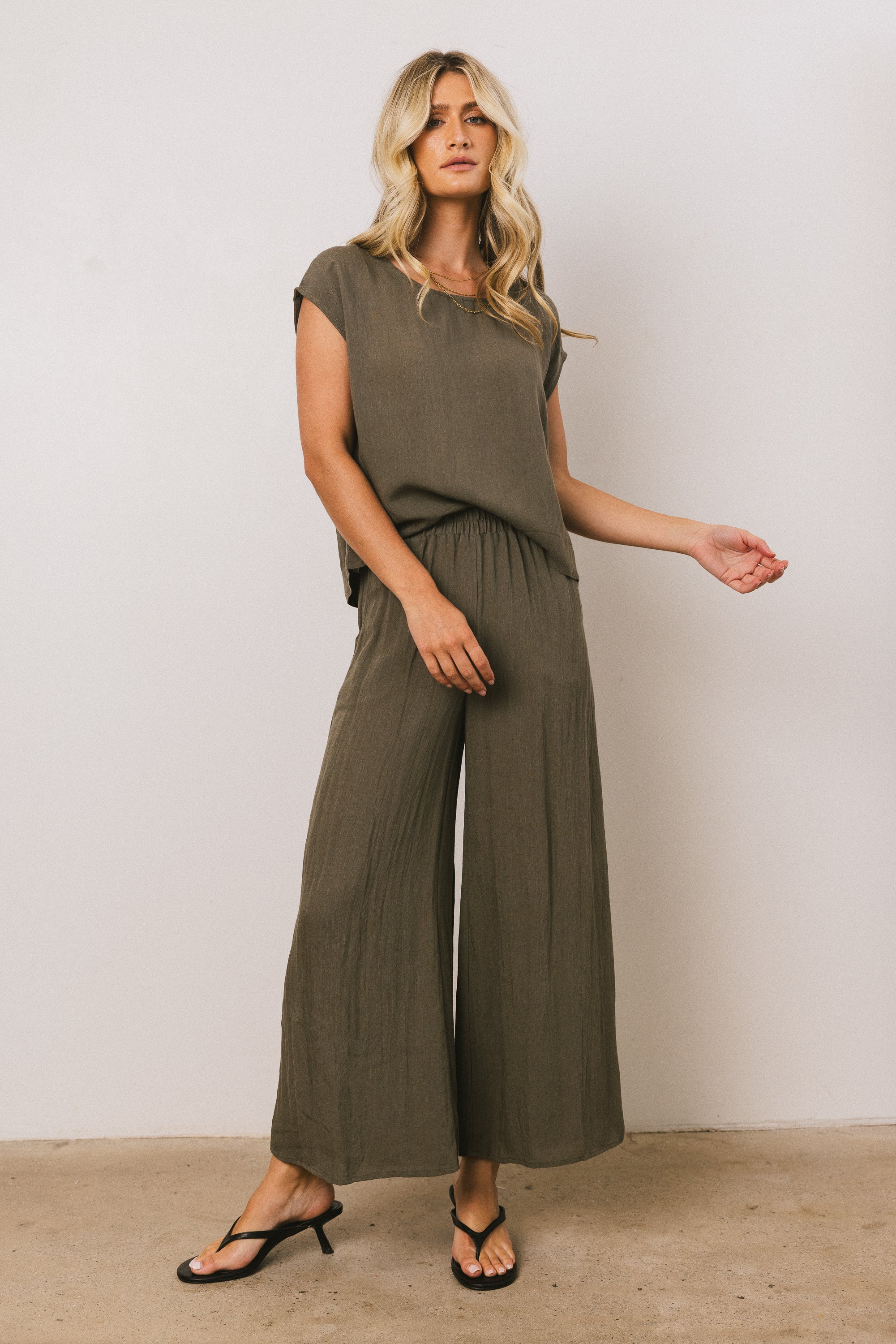 Jaylen Boxy Blouse in Olive - FINAL SALE - Image 2