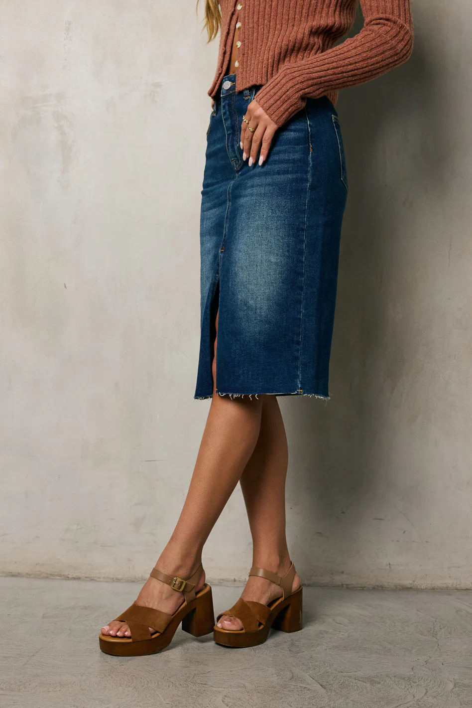 Jayna Denim Midi Skirt - FINAL SALE - Image 3