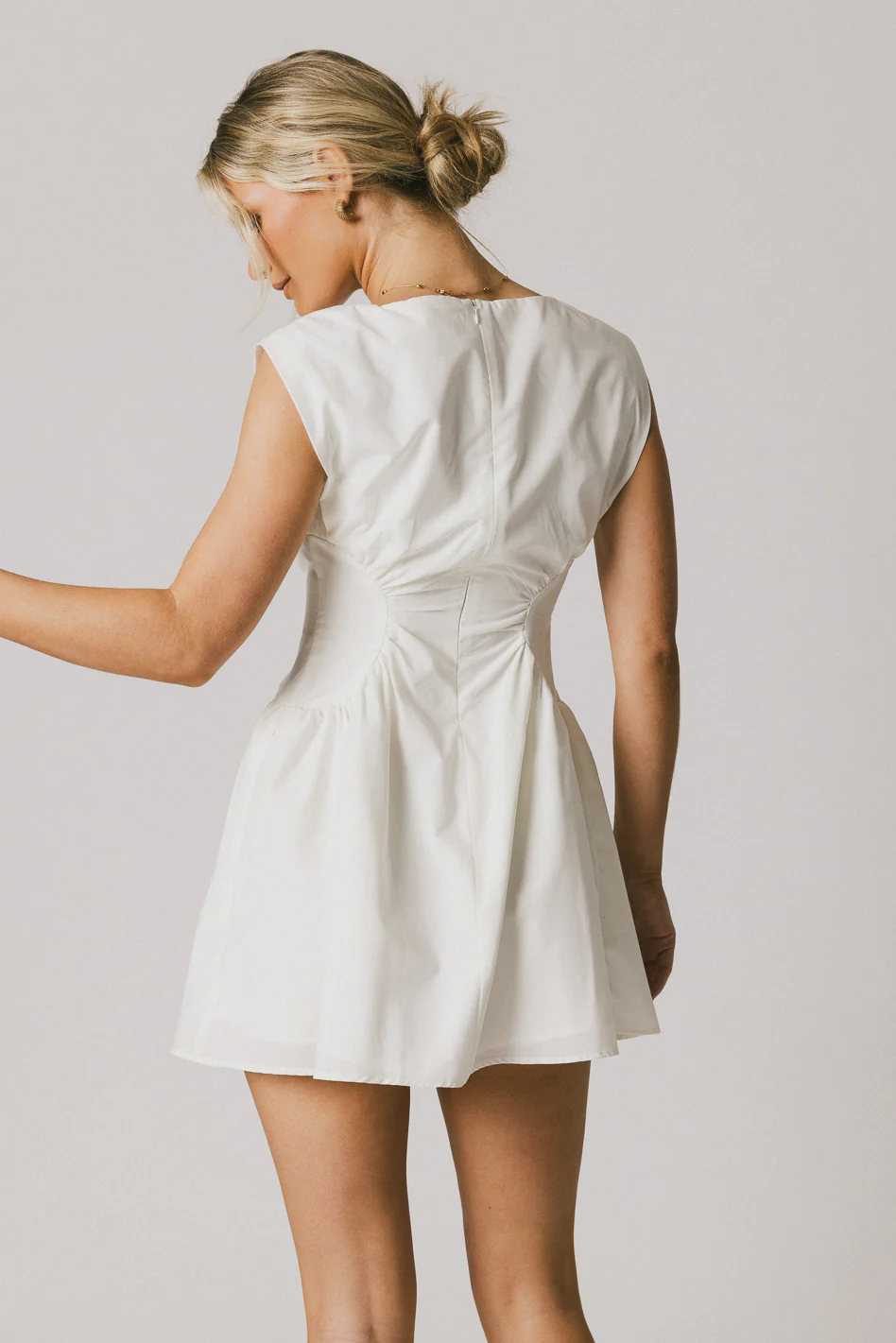 Jemma Mini Dress in White - Image 4